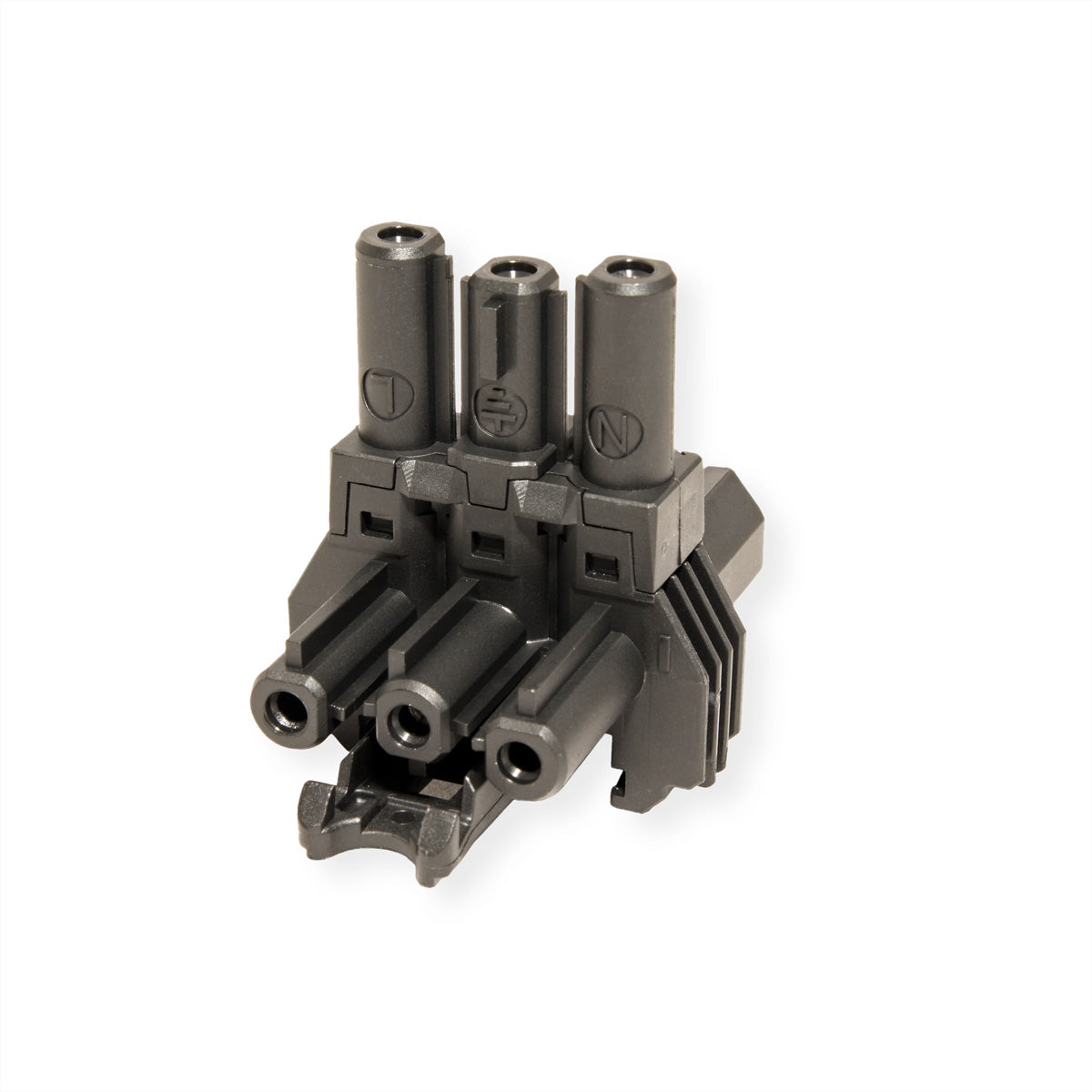 Bachmann Verteilerblock GST18, 1×GST18 In / 2×GST18 Out, abziehbar, Befestigung, 58×44×35 mm – schwarz