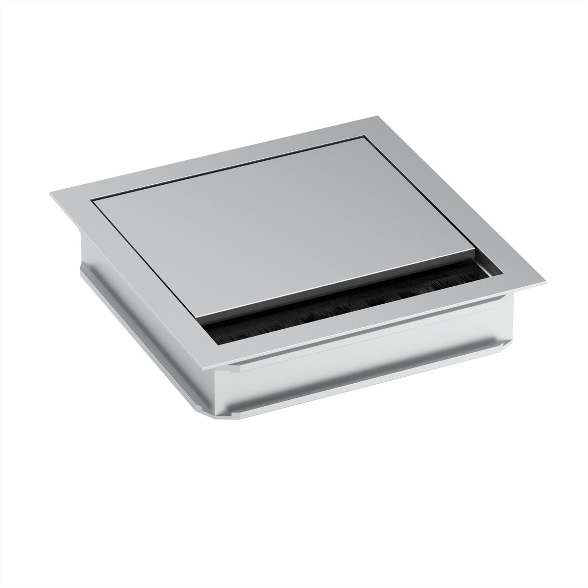 Bachmann LOOP SQUARE Kabeldurchführung – 136 × 126 × 30 mm – Aluminium – Silber