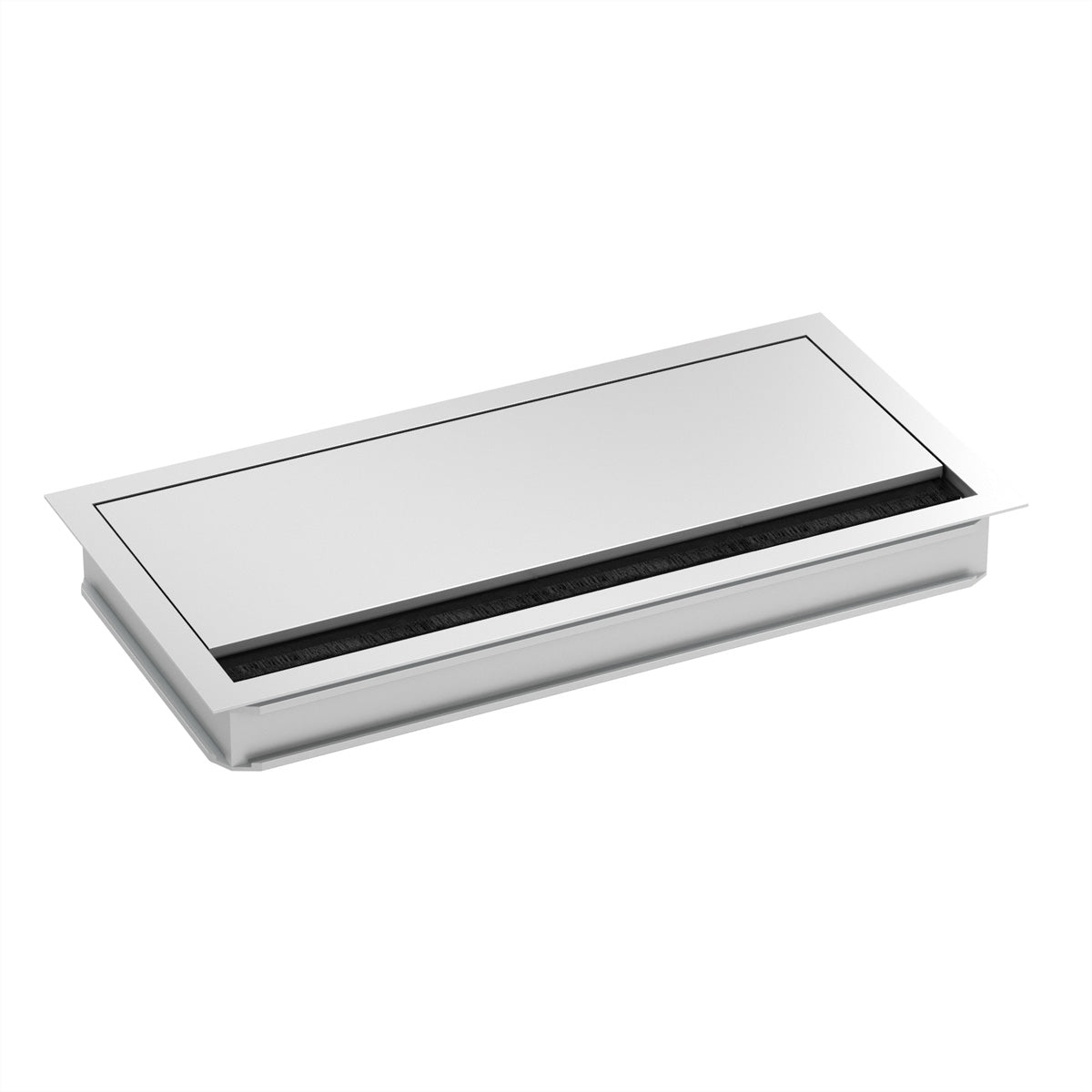 Bachmann LOOP SQUARE Kabelführung – SoftClose, silber, B 260 × H 30 × T 130 mm