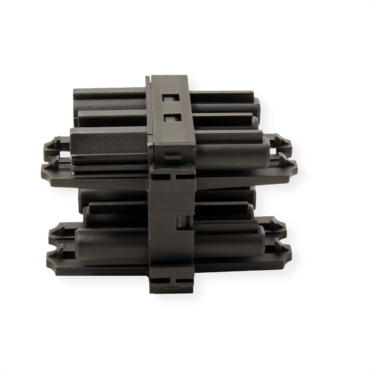 Bachmann Verteilerblock, 1×GST18 (Eingang) + 3×GST18 (Ausgänge), Verriegelungslaschen, 60×40×45 mm – schwarz