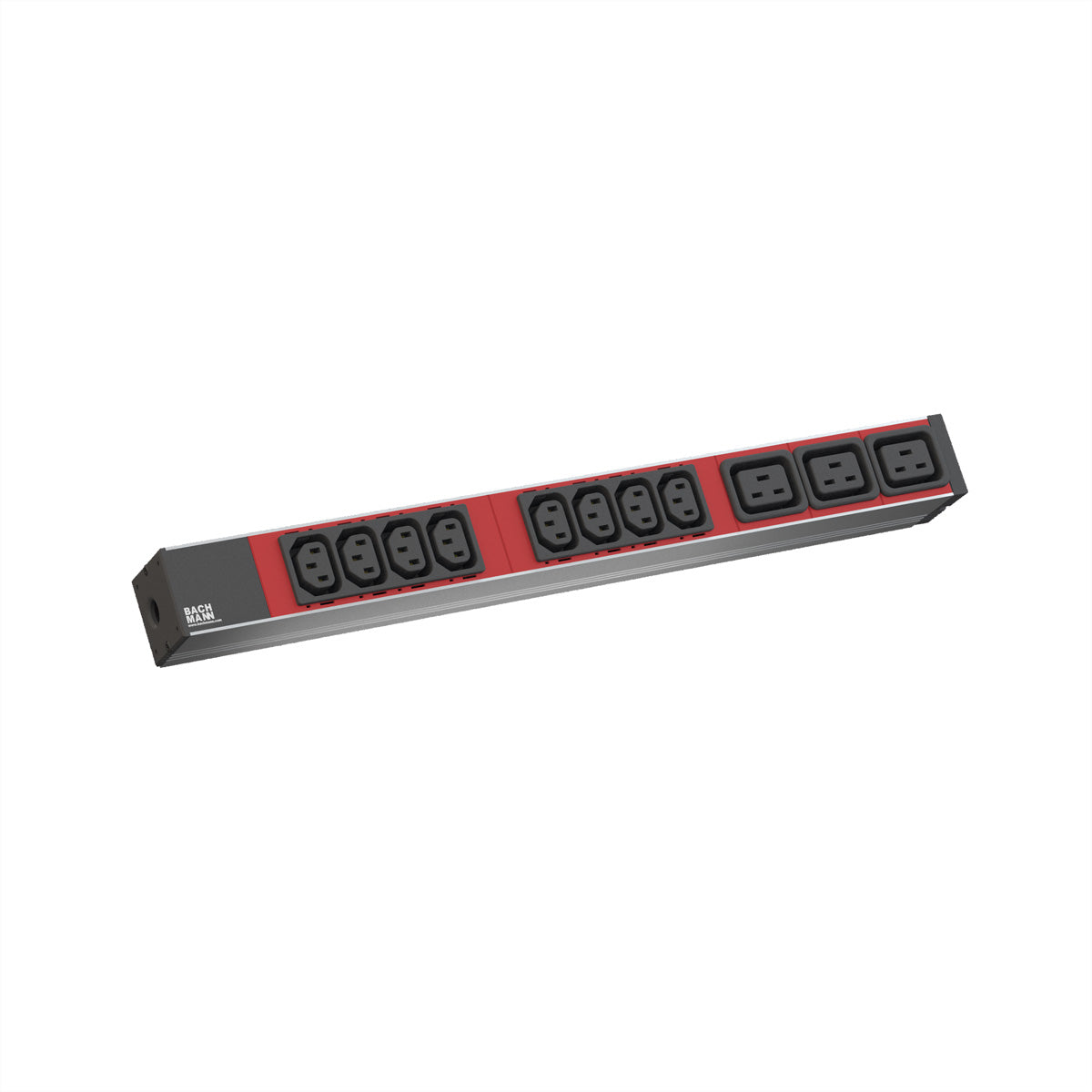 Bachmann Rack-PDU – Standard, 1-phasig, Vertikal, 1U, 16 A 230 V, 8×C13 + 3×C19, C20, 2 m