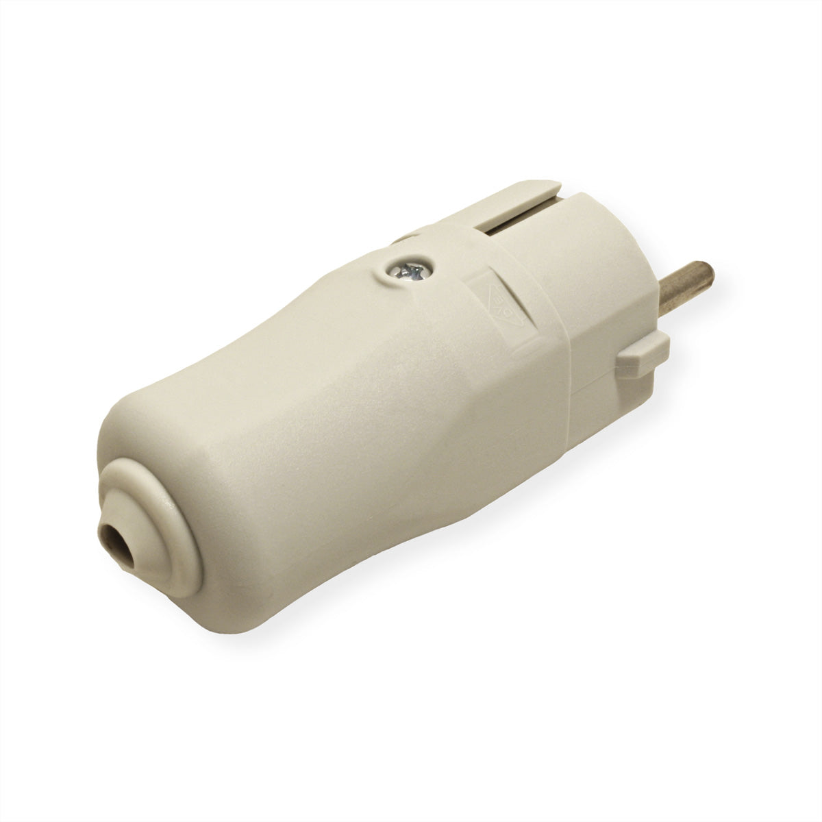 Bachmann Montagestecker 16 A 250 V, Schuko (Typ F), mit Schraubanschluss, 78×36,6×38 mm – Grau