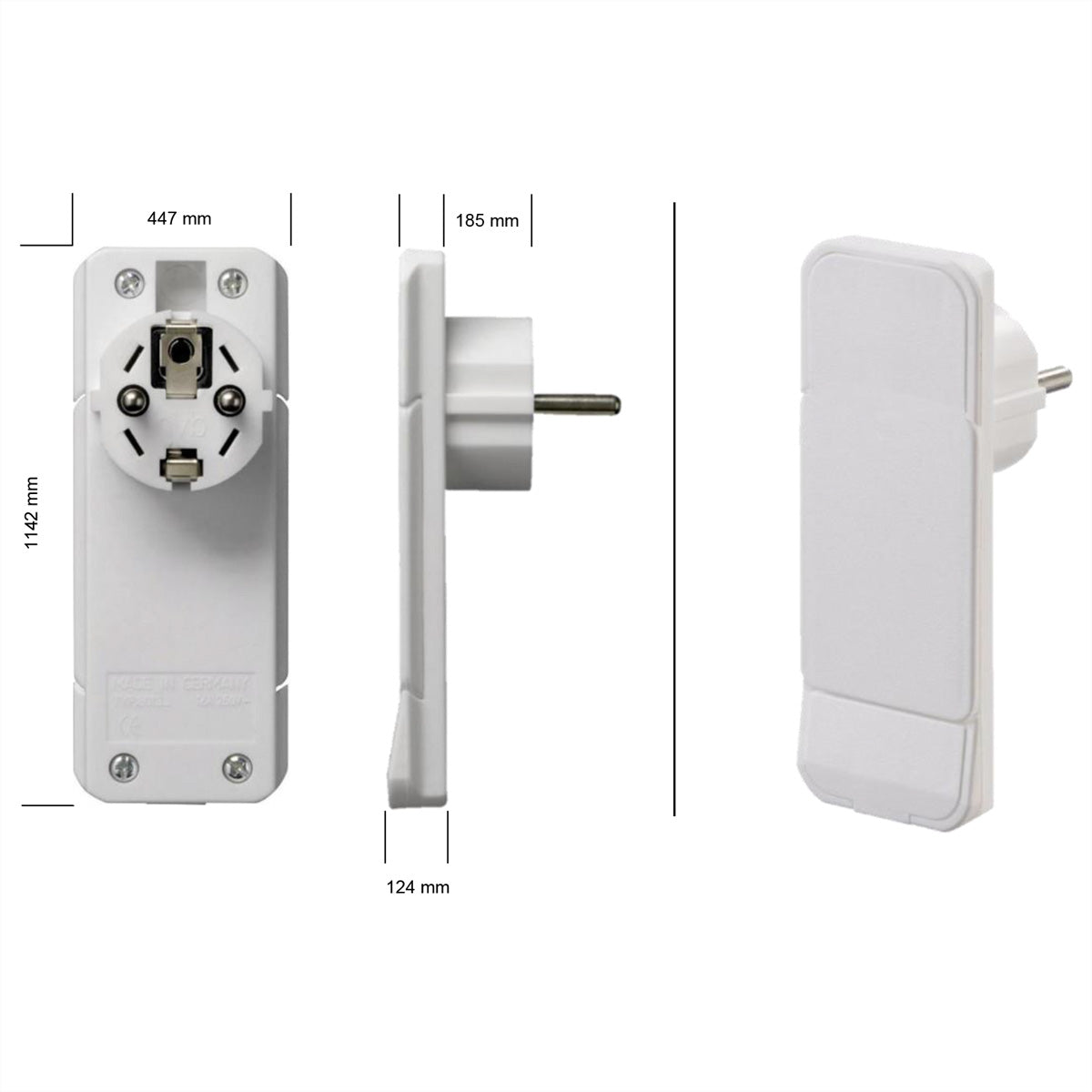 Bachmann Montagestecker, ultraflache Bauform, Schraubanschluss, zur Selbstmontage, 140×100×40 mm – weiss
