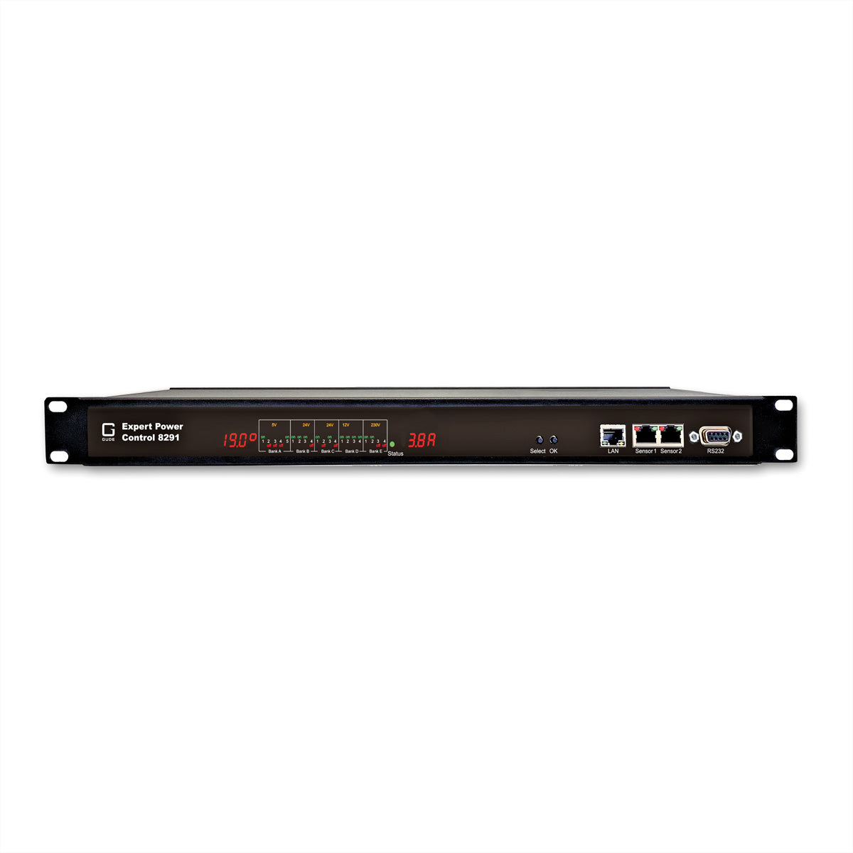 Gude Rack-PDU Expert Power Control 8291-2 – 1U, 21 gemischt (4× IEC C13, 5× USB-A), IEC C19, 230 V/16 A