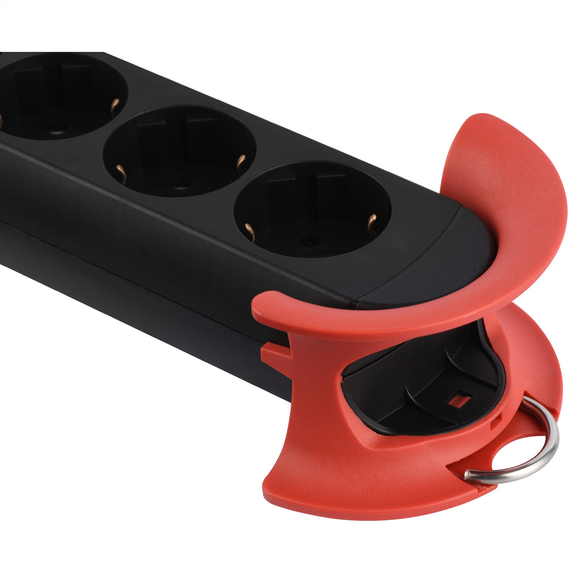 Bachmann HOOK Indoor – Steckdosenleiste, 5× Schuko (Typ F), mit Schalter, 5 m, Stecker mit Schutzkontakt