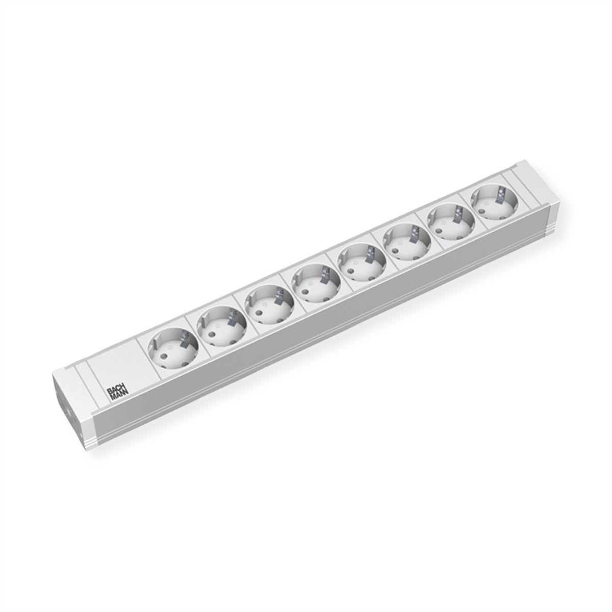Bachmann Steckdosenleiste 19", 8×T13, 2 m, Eingang Schutzkontaktstecker, IP20 – Schwarz