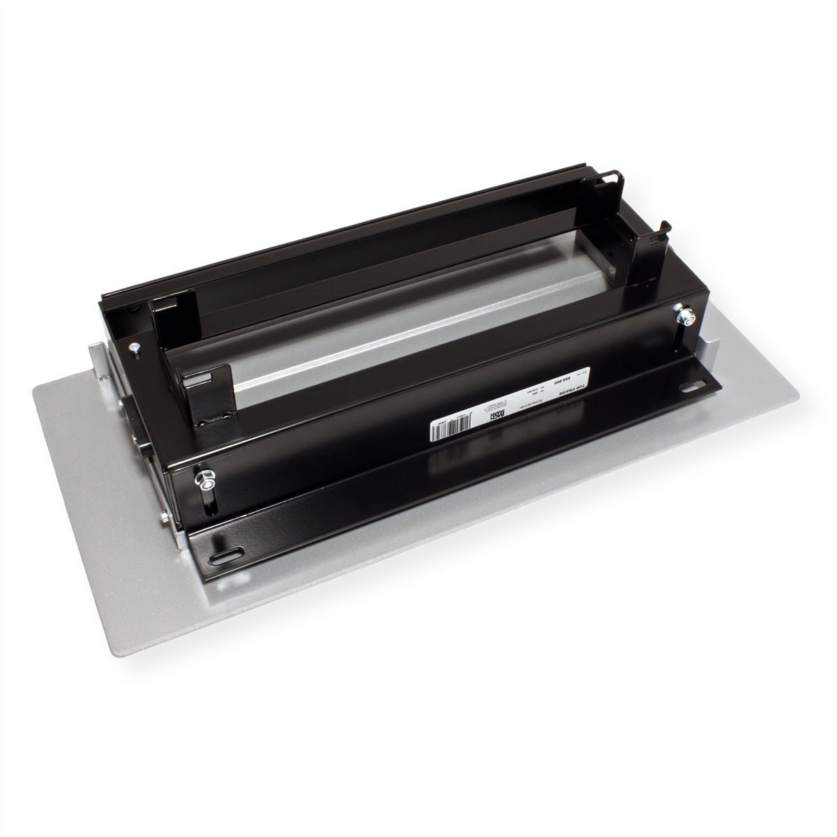 Bachmann TOP FRAME Tischsteckdosenleiste, Aluminium, 4-fach, Tischmontage, 162×340,5×98,3 mm – schwarz/silber