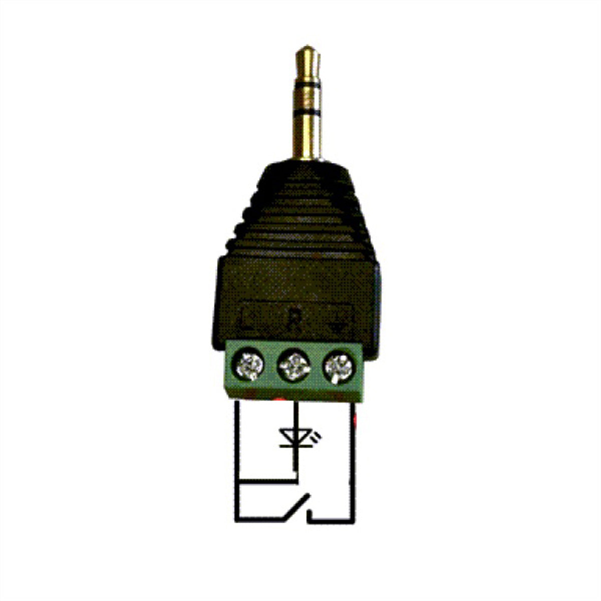 Gude 7960 Adapter 3,5 mm Klinkenstecker zu 3-poliger Schraubklemme – für Sequencer 8112-1-4, schwarz