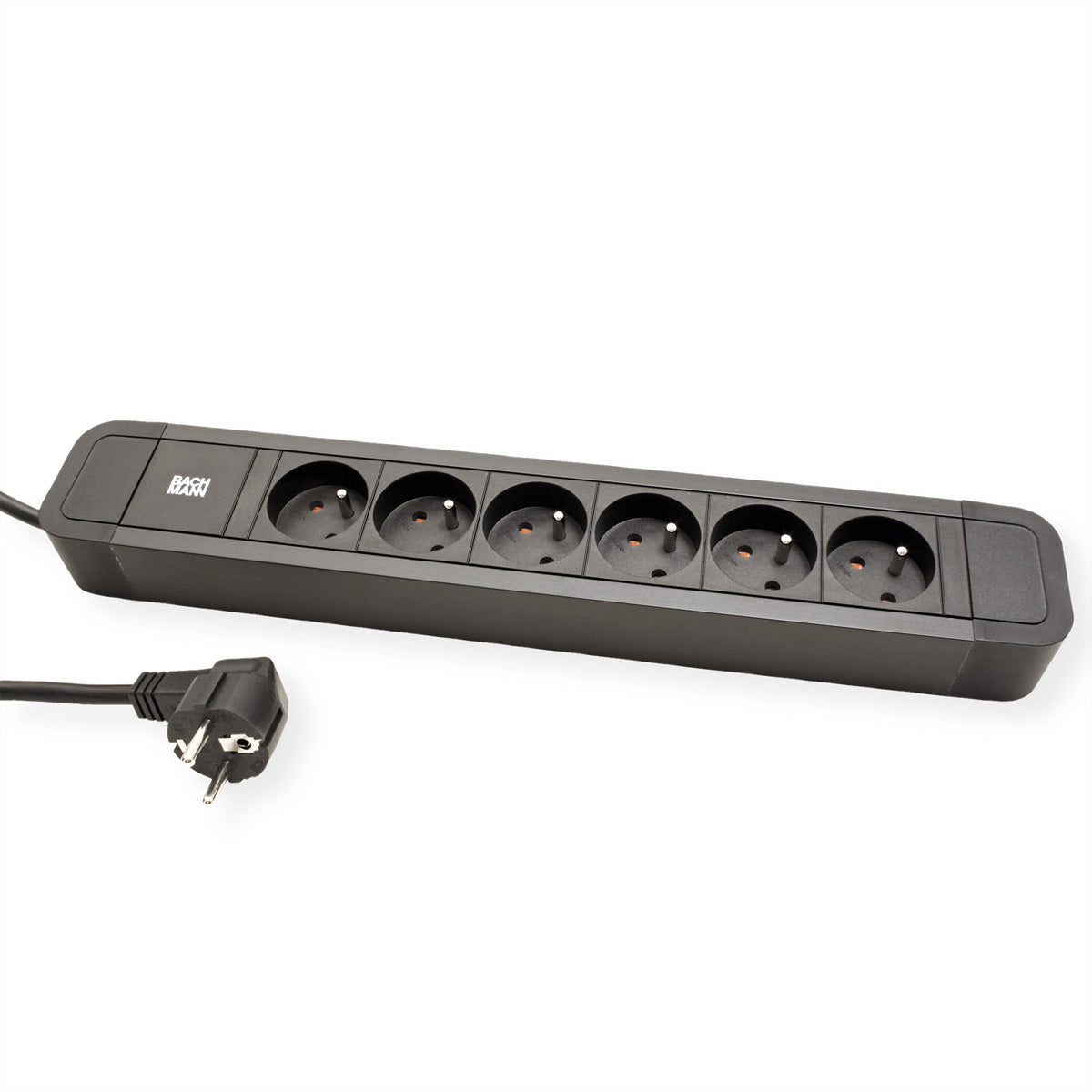 Bachmann PRIMO 2 Steckdosenleiste – 6×UTE, ohne Schalter, 2 m, Eingang CEE 7/7 – schwarz