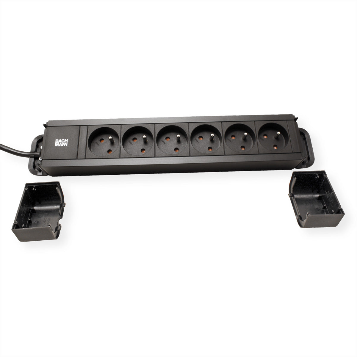 Bachmann PRIMO 2 Steckdosenleiste – 6×UTE, ohne Schalter, 2 m, Eingang CEE 7/7 – schwarz