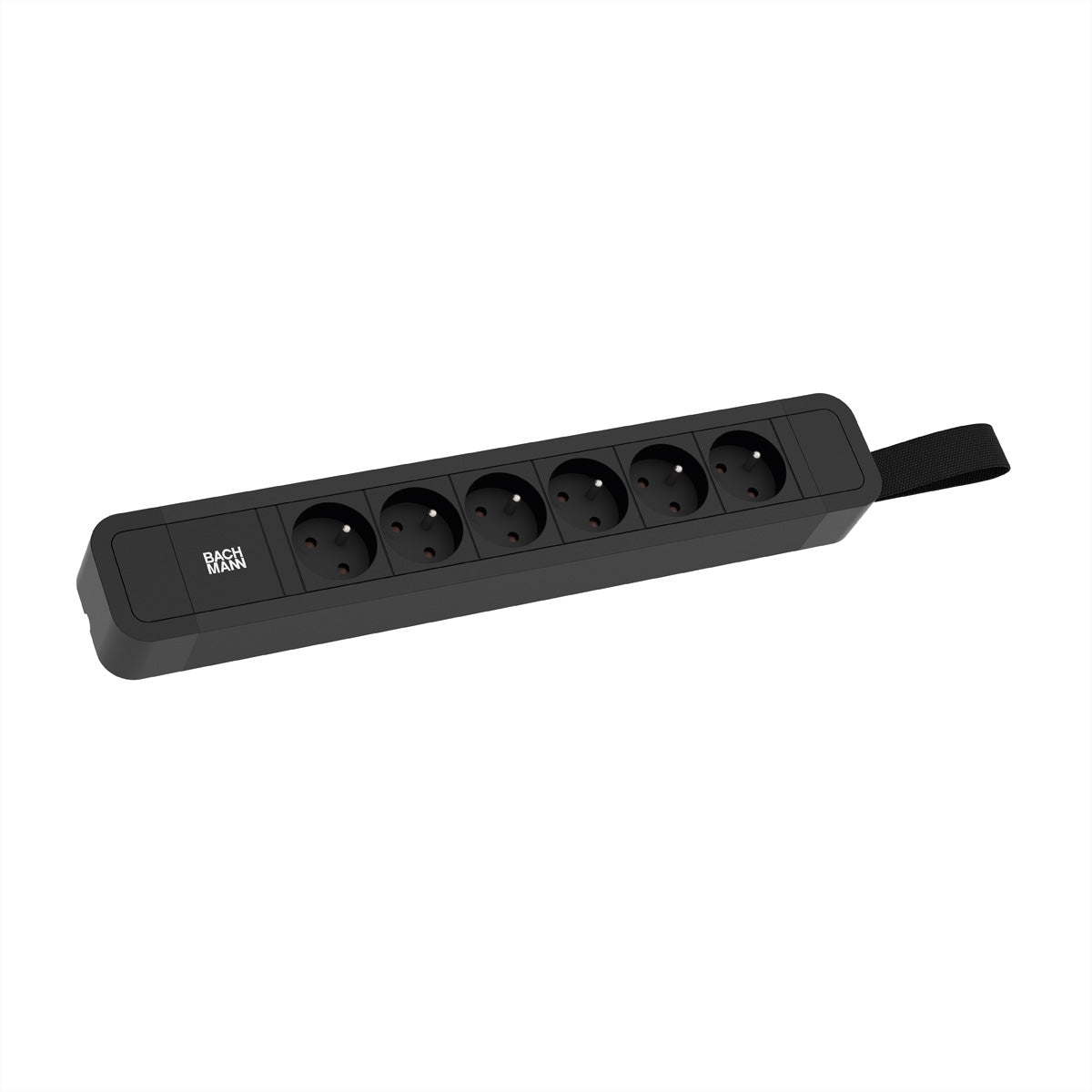 Bachmann PRIMO 2 Steckdosenleiste – 6×UTE, ohne Schalter, 2 m, Eingang CEE 7/7 – schwarz