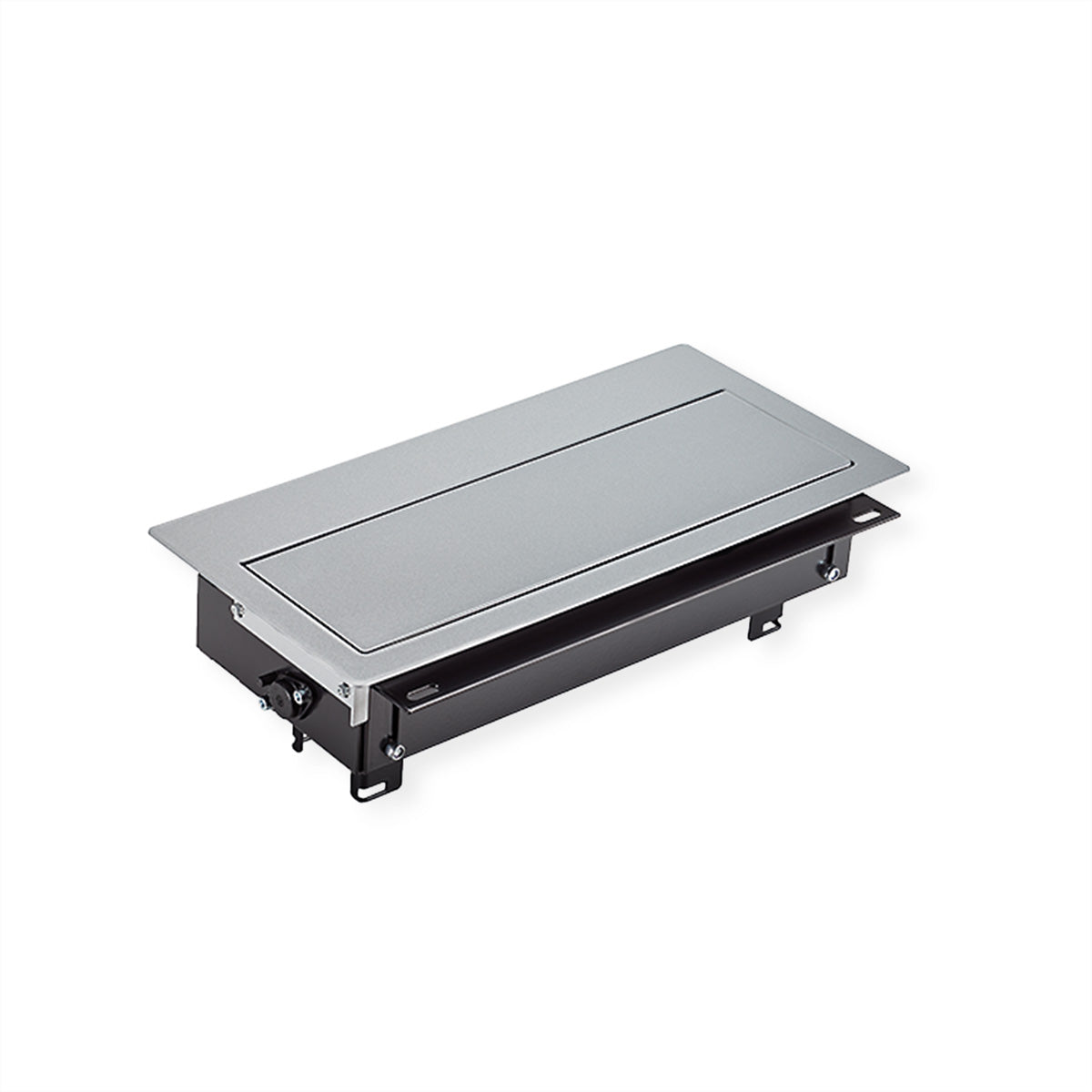 Bachmann TOP FRAME Tischsteckdosenleiste, inkl. Steckdosenleiste, Einbautiefe 96 mm – Grau