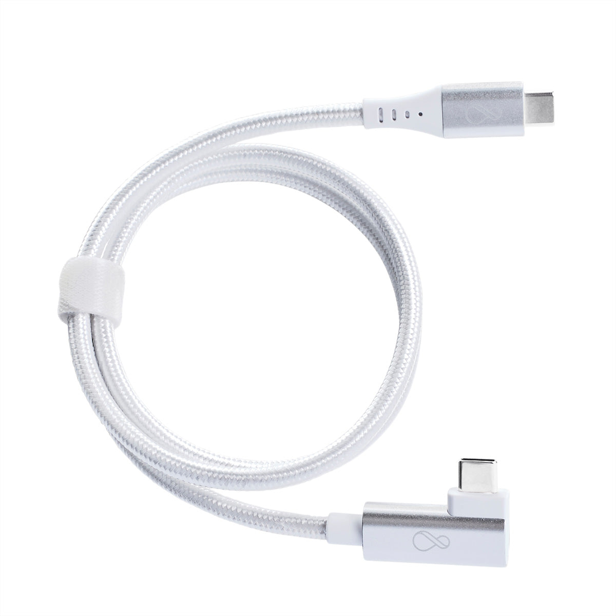Bachmann USB-C auf USB-C Kabel – USB 3.2 – 0,7 m – PD 100 W – gewinkelt – Silber