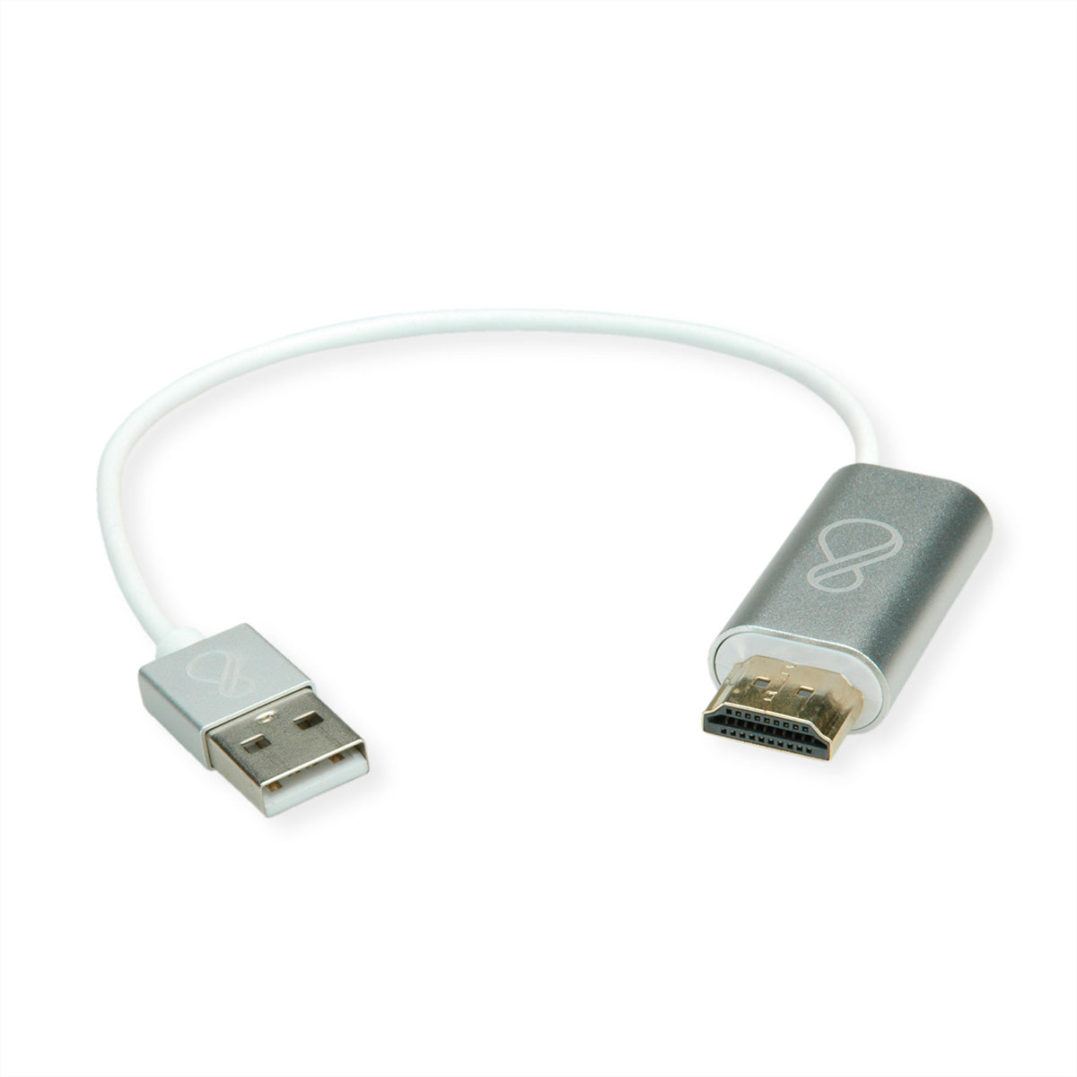 Bachmann Ochno Adapter HDMI und USB-A zu USB-C – USB-A 2.0, 0,25 m, Silber/Weiss