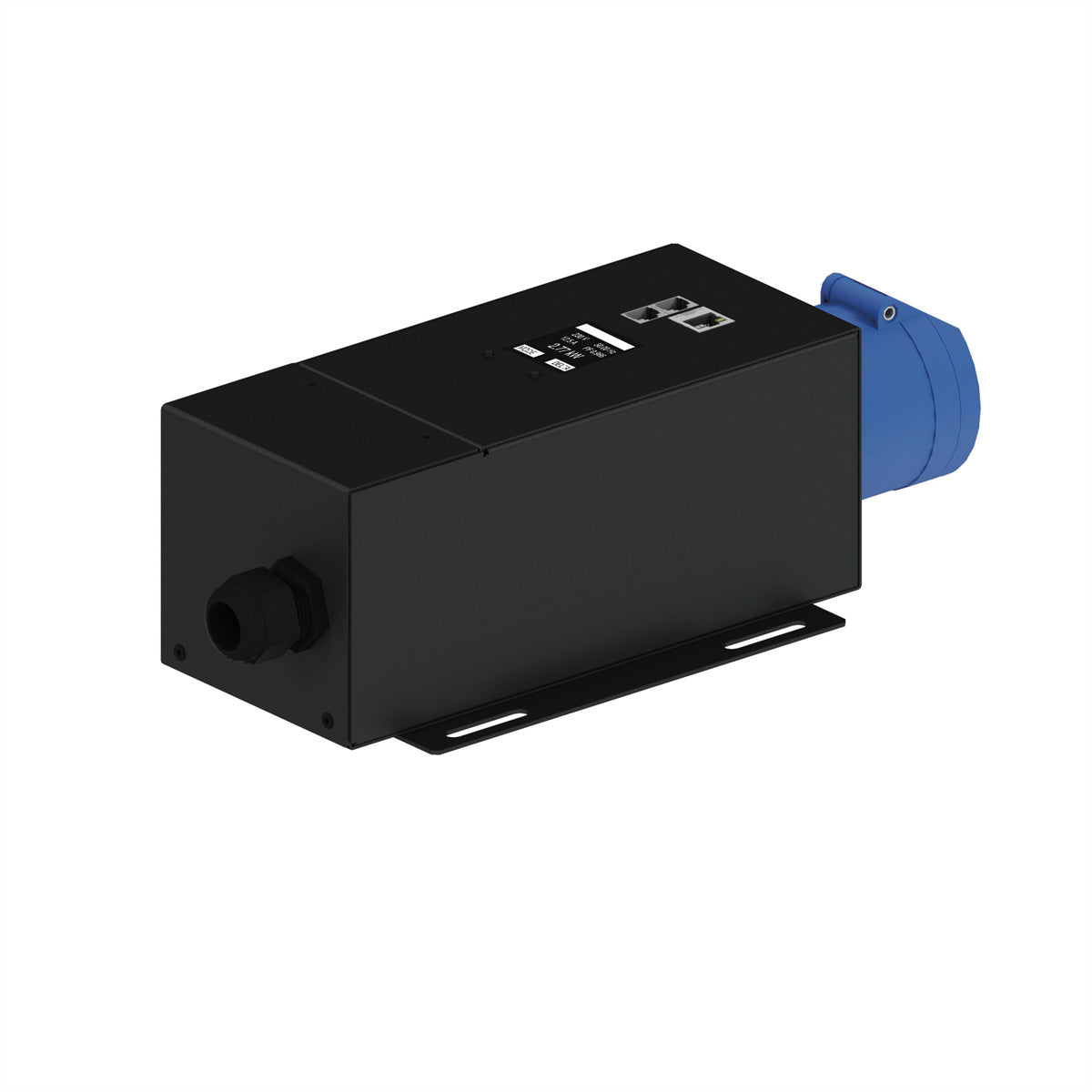 Bachmann BlueNet Steckdosenleiste, 1×CEE 16-A, Klemmblock-Eingang, Messung & Display, 1×RJ-45 – schwarz/blau