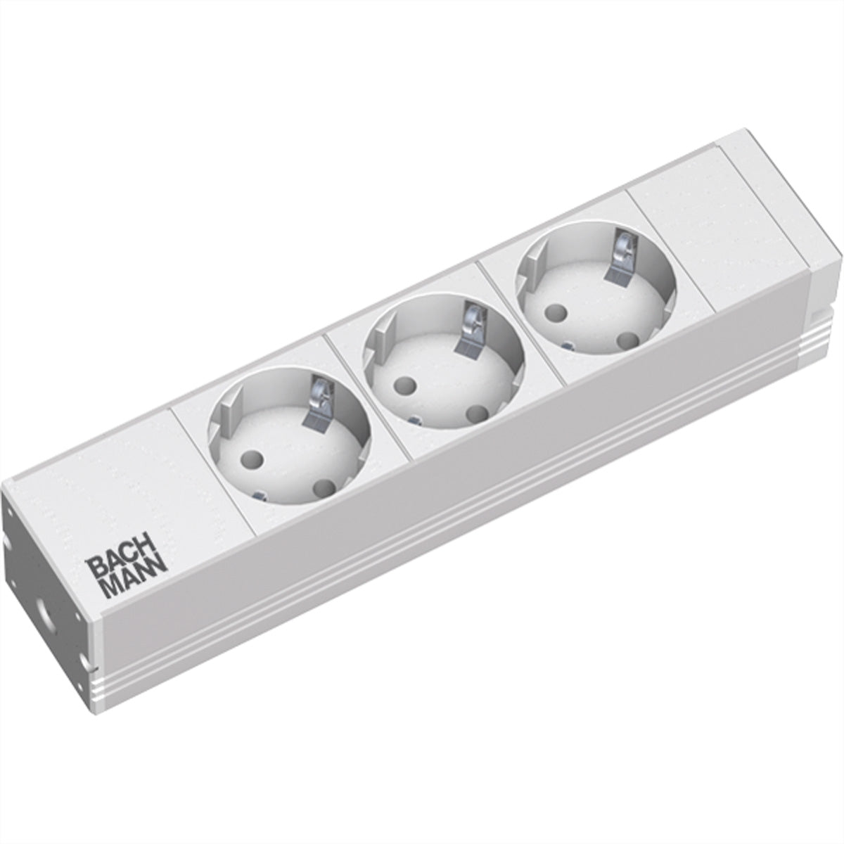 Bachmann Rack-PDU 1U (10") – 3× Schuko (Typ E/F), Schuko (Typ E/F) Winkelstecker, 2 m, grau