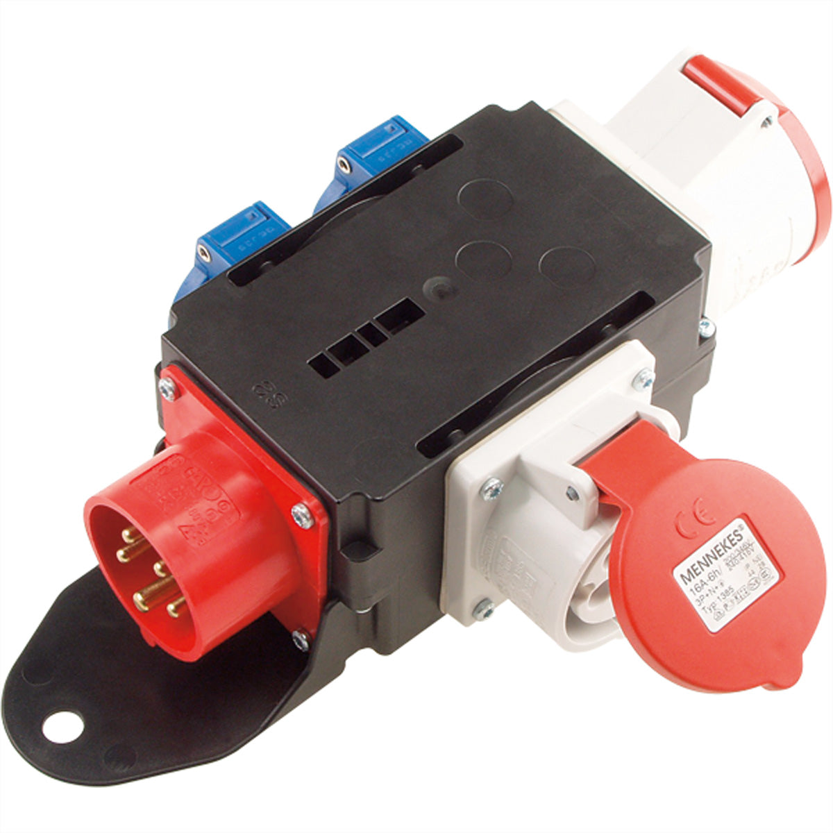 Bachmann Steckdosenleiste (1×CEE 32-5 + 1×CEE 16-5 + 2×T13), Eingang CEE 16-5, Sicherheitsklappdeckel, IP44