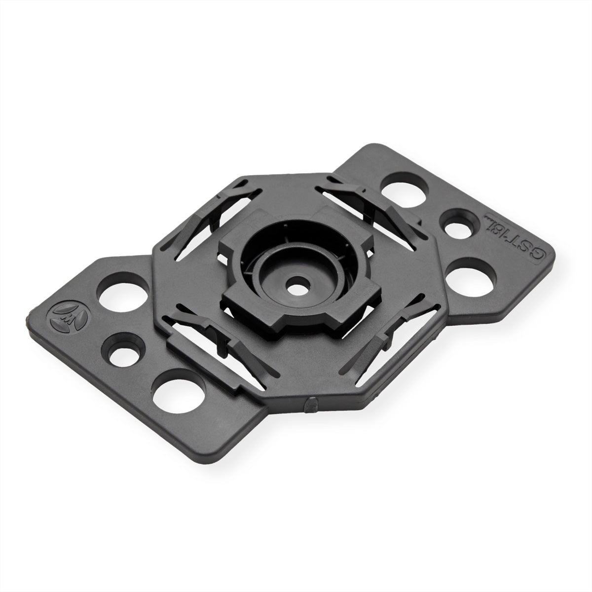 Bachmann Tragplatte, Befestigung für Schrauben & Kabelrinnen, 55×60×5 mm – für GST18 Verteiler – schwarz