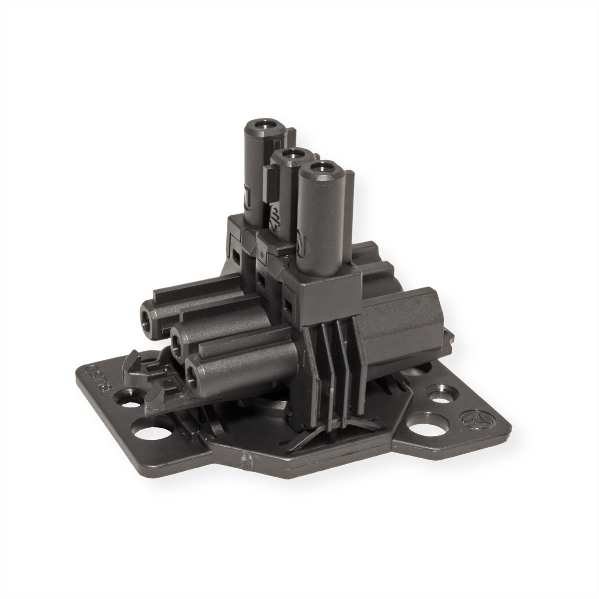Bachmann Tragplatte, Befestigung für Schrauben & Kabelrinnen, 55×60×5 mm – für GST18 Verteiler – schwarz