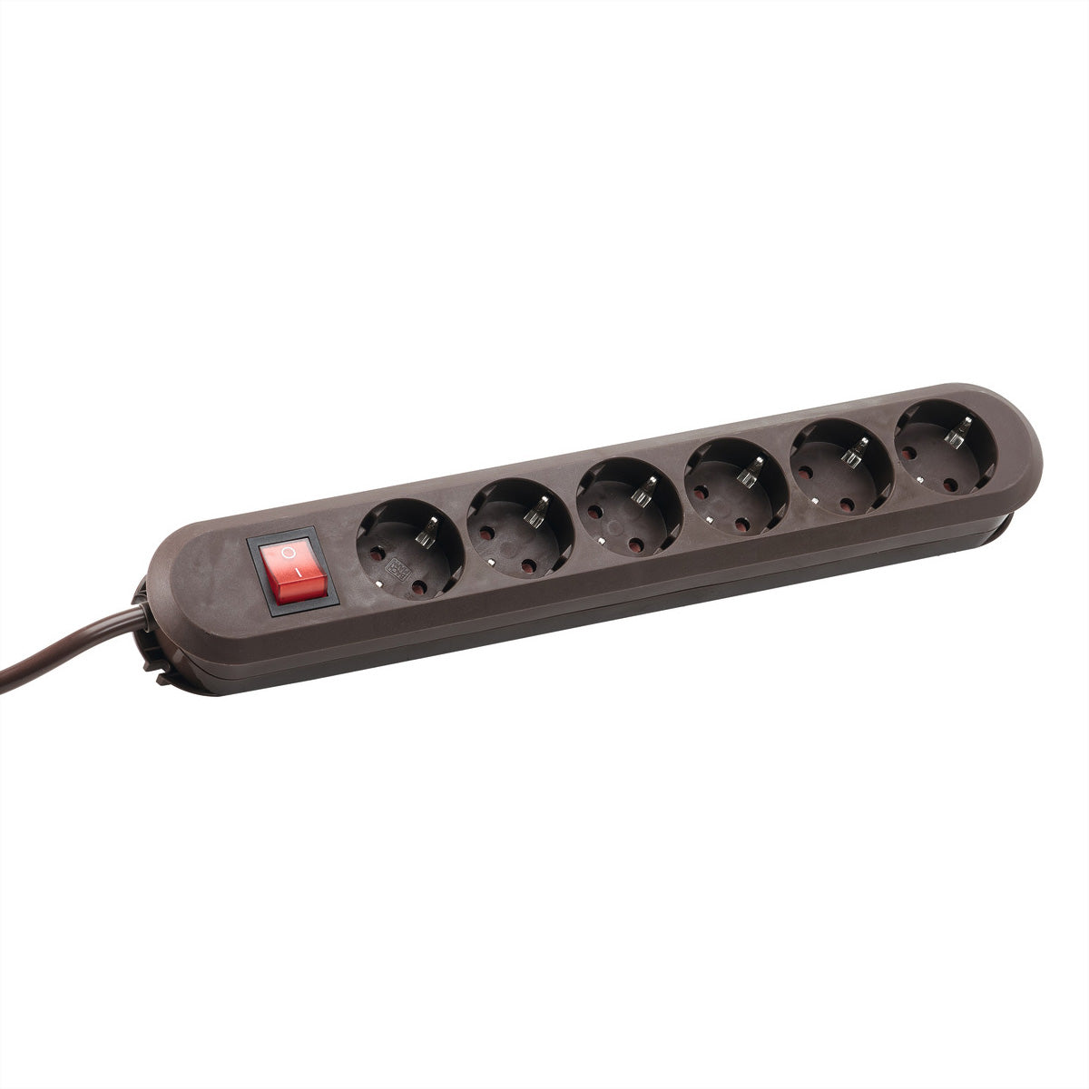 Bachmann SMART – Tischsteckdosenleiste, 6× Schuko (Typ F), mit Schalter, 1,5 m, Stecker CEE 7/7, Winkelstecker