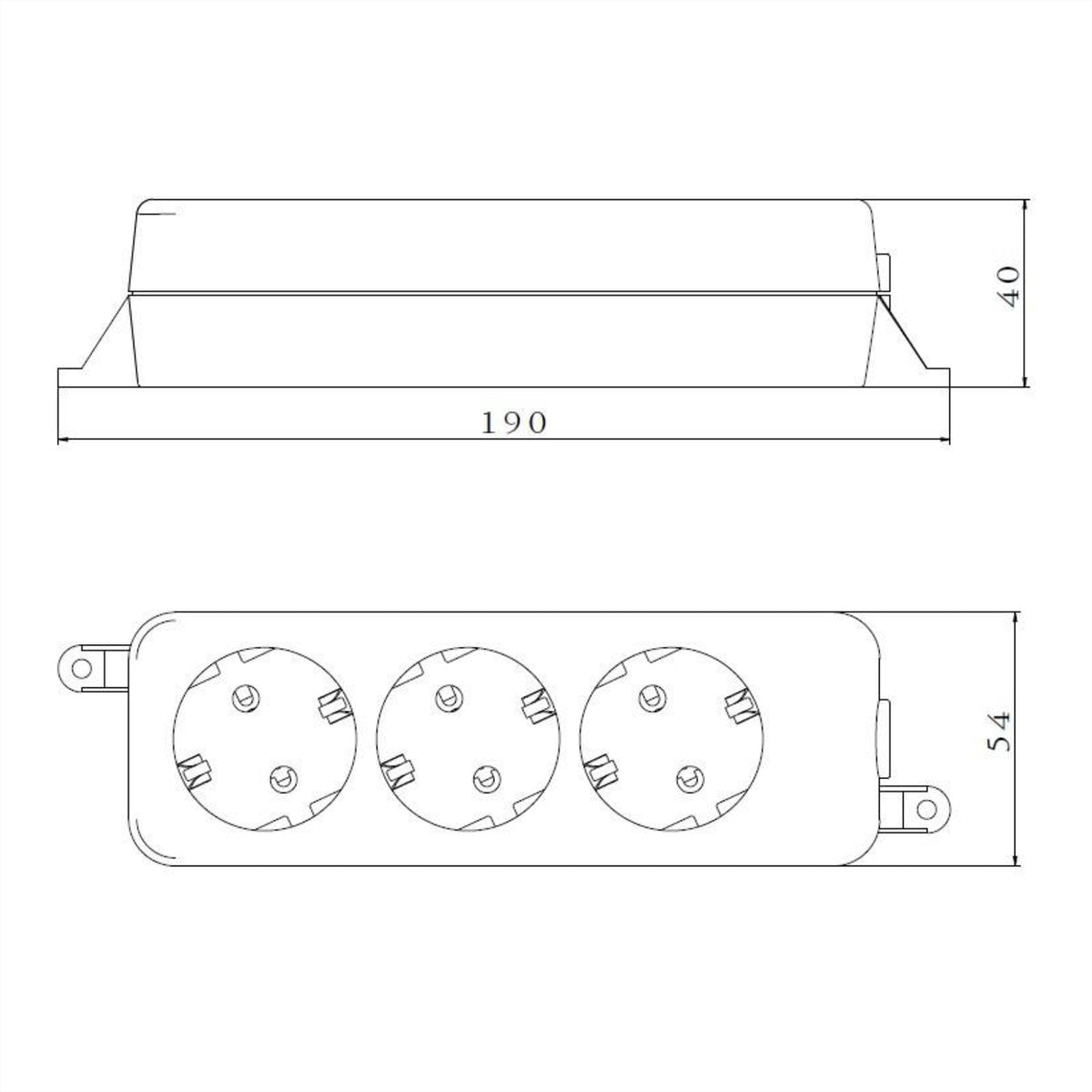 Bachmann Selly Tischsteckdosenleiste, 3×T13, ohne Schalter, 1,5 m – weiss