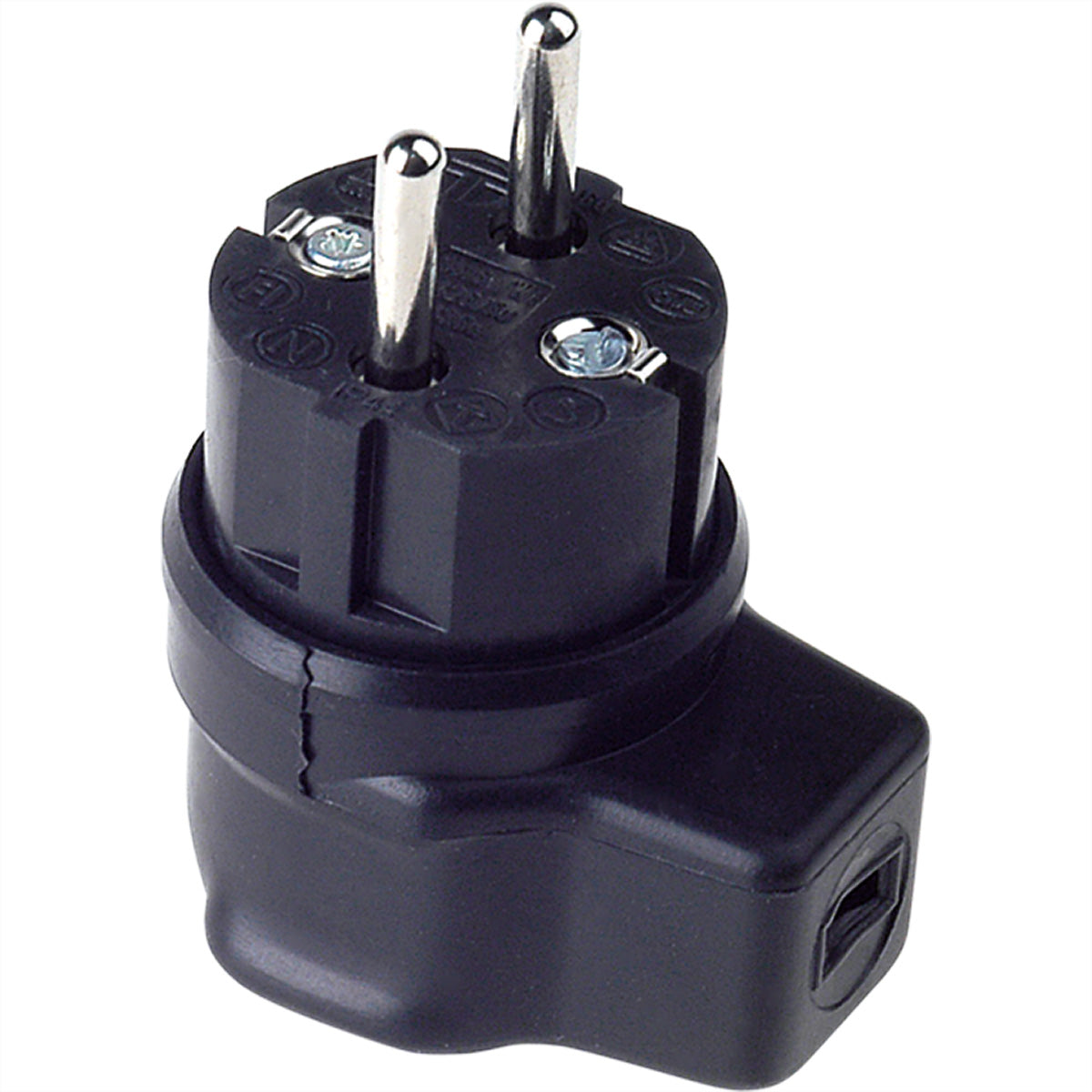 Bachmann Montagestecker, IP44, Vollgummi-Winkelstecker für Flachkabel, 72×55×42 mm – Schwarz