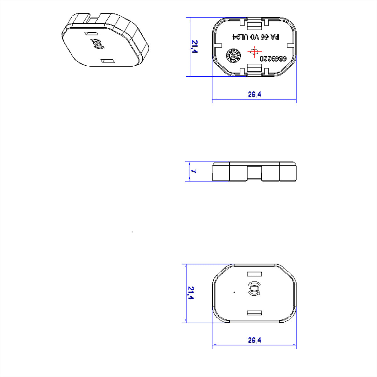 Bachmann C13 Verschlusskappen, 10 Stk., Kunststoff, Schwarz