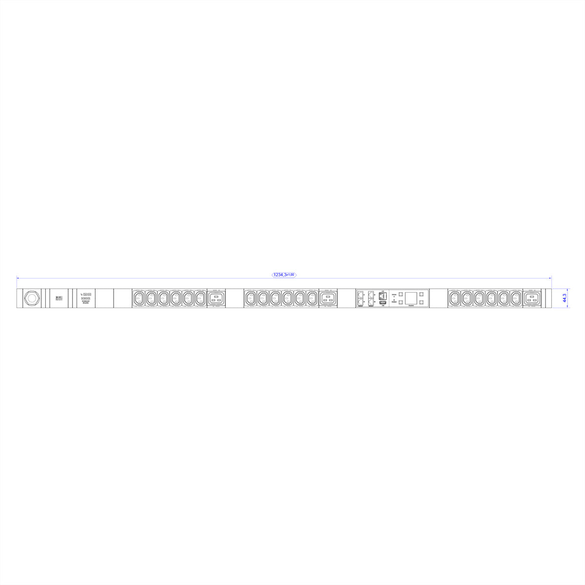 Bachmann Rack-PDU – Überwacht, Messung pro Phase, 3-phasig, Rack, 16 A 400 V, 21×C13/C19, CEE 5-polig