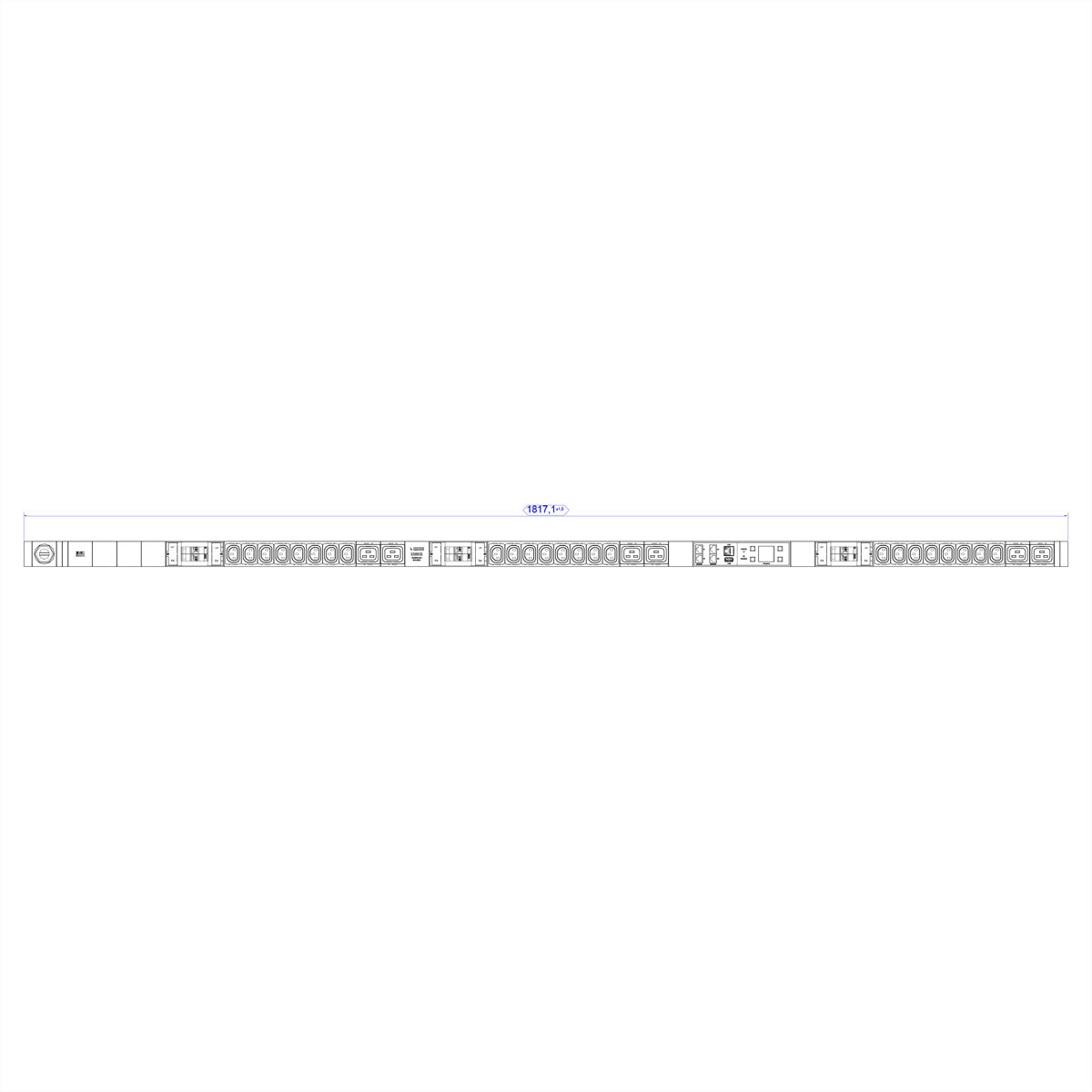 Bachmann Rack-PDU – Überwacht, 3-phasig, Rack, 32 A 400 V, 24×C13 + 6×C19, IEC 60309 CEE, 3 m, NMC