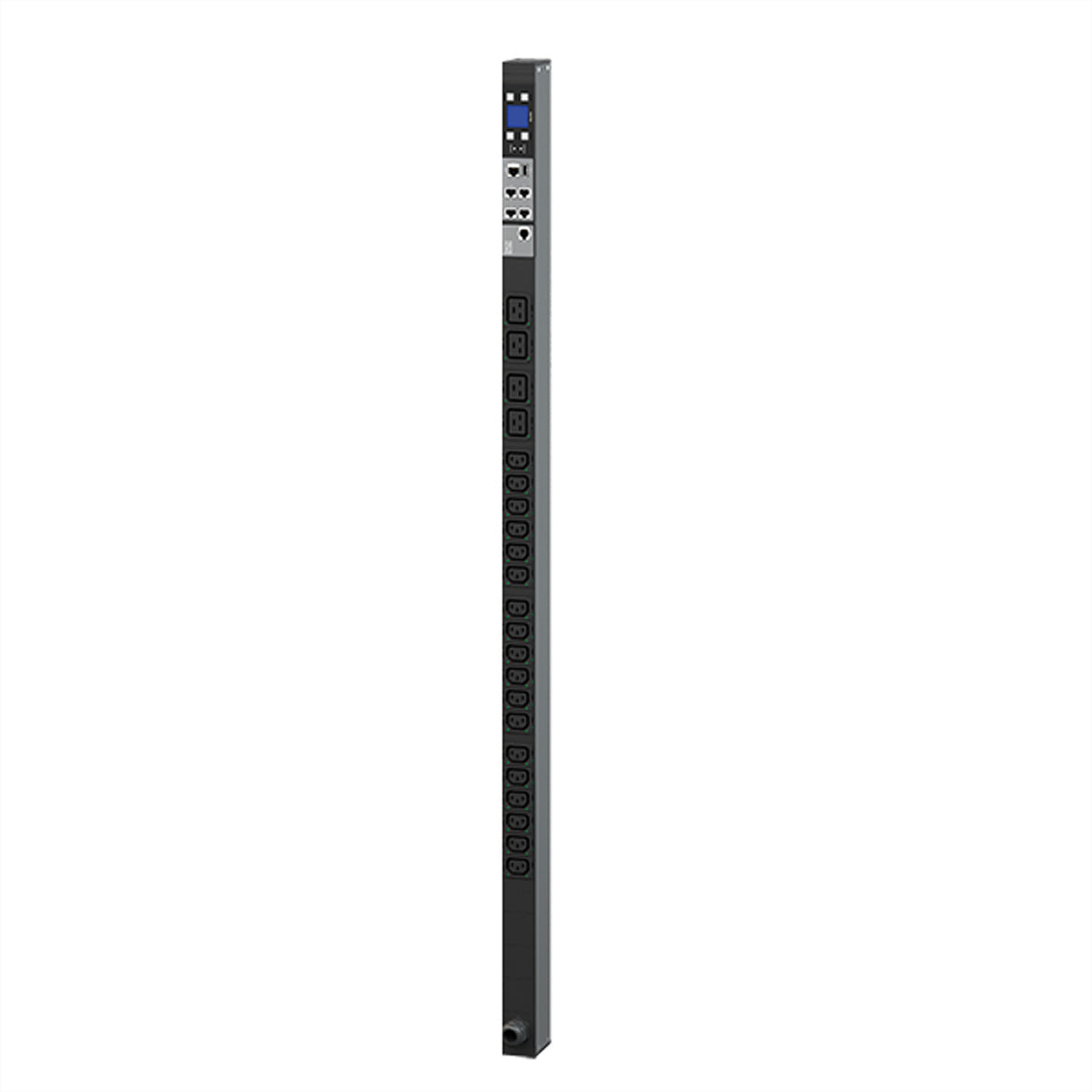 Bachmann BN3500 – Steckdosenleiste, 18× IEC C13 + 4× IEC C19, 3 m, Stecker CEE 16A, Messung pro Steckdose
