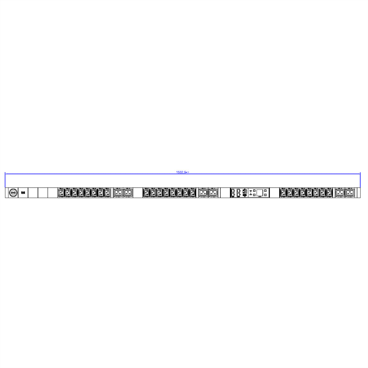 Bachmann Rack-PDU BN3500 – 24× IEC C13, 6× IEC C19, CEE 16 A (rot) 3-phasig, Messung pro Steckdose, 3 m