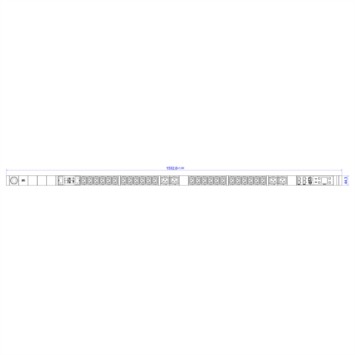 Bachmann Rack-PDU – Überwacht, Geschaltet, Messung pro Phase, 3-ph, 32 A 400 V, 24×C13 + 4×C19
