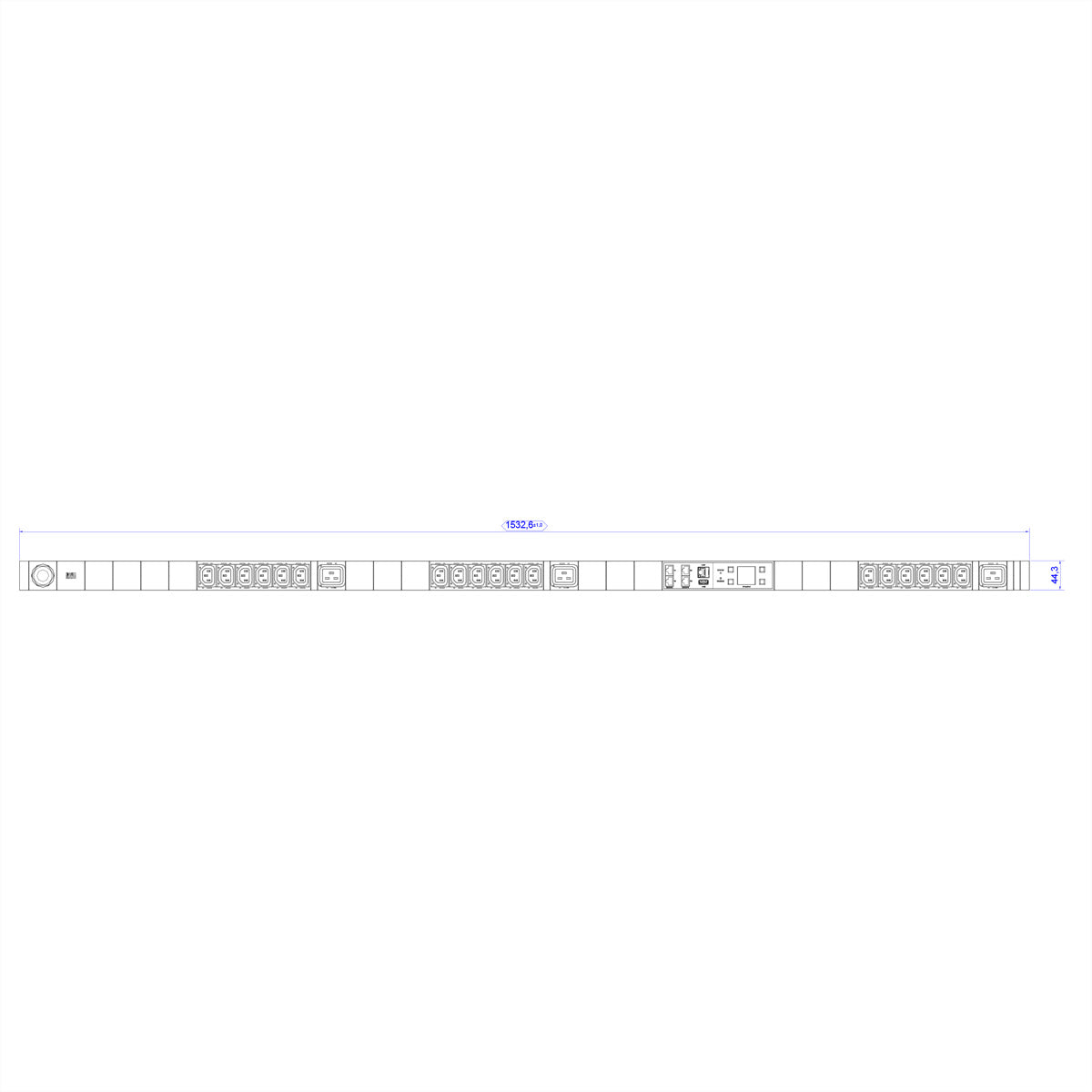 Bachmann BN7500 – Rack-PDU pro Ausgang messbar, 3-phasig, 18× IEC C13 + 3× IEC C19, Stecker CEE 16A