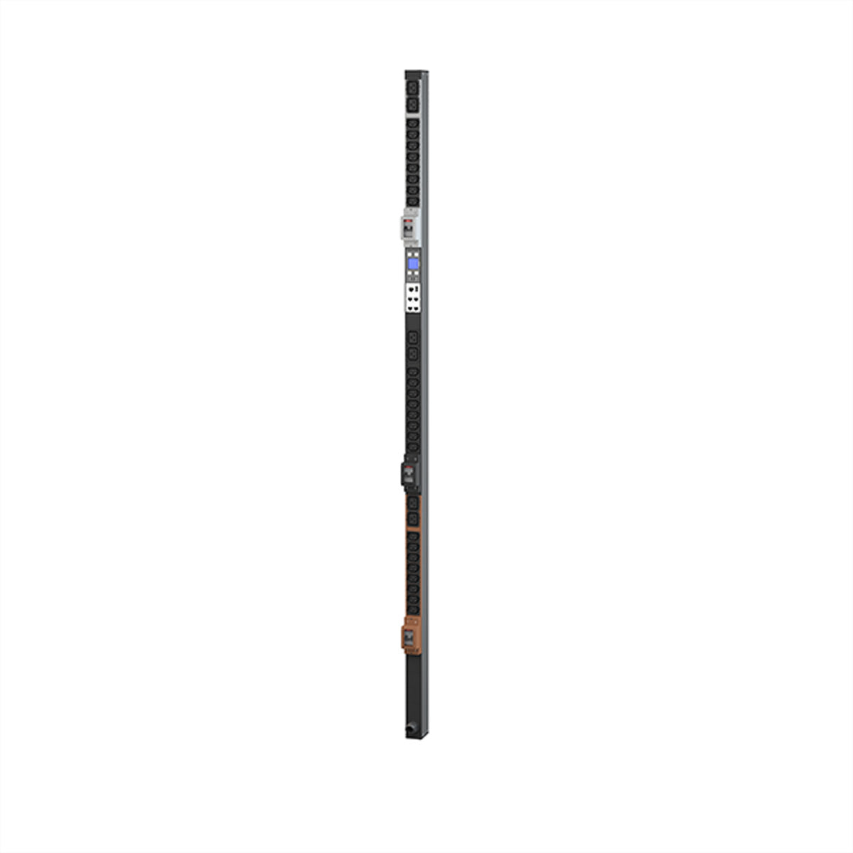 Bachmann Rack-PDU pro Ausgang gemessen, 3-phasig 32 A 400 V, (24×C13 + 6×C19), 3 m – schwarz