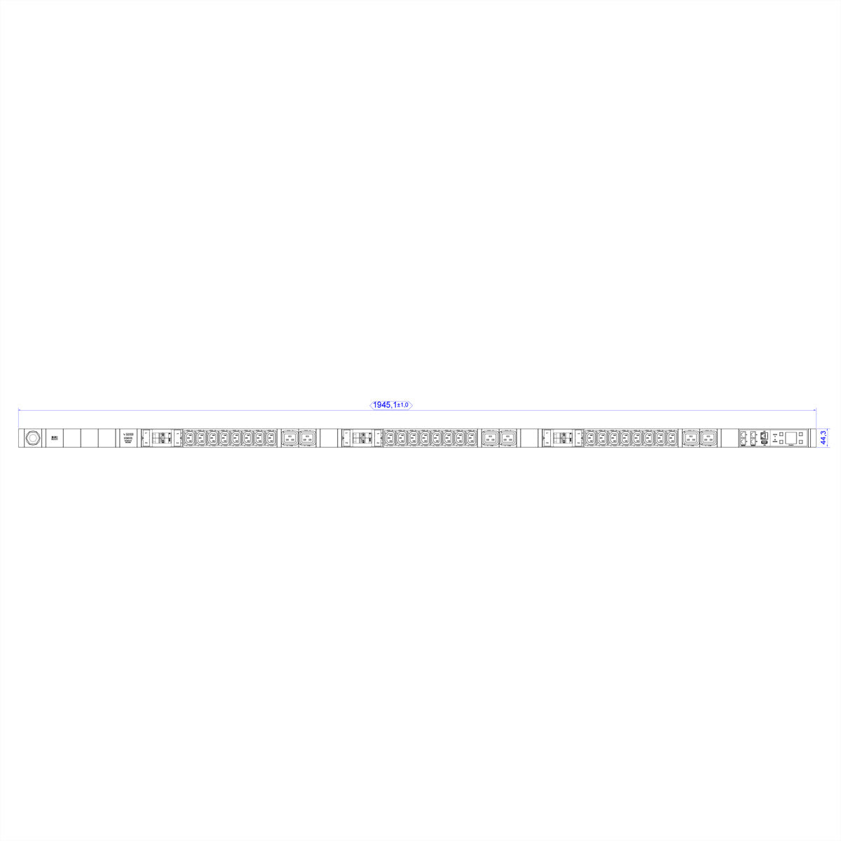 Bachmann BN7500 – Rack-PDU Überwacht, Geschaltet, 3-phasig, 24× IEC C13 + 6× IEC C19, 32 A, Stecker IEC 60309