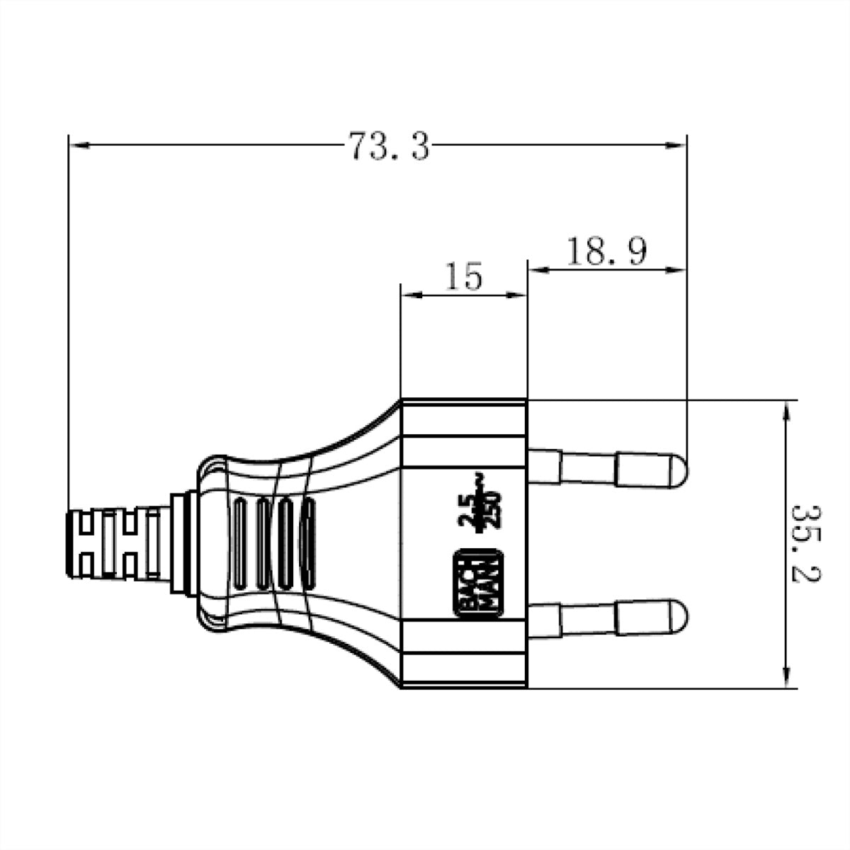 Bachmann Montagestecker, 80×75×25 mm – schwarz