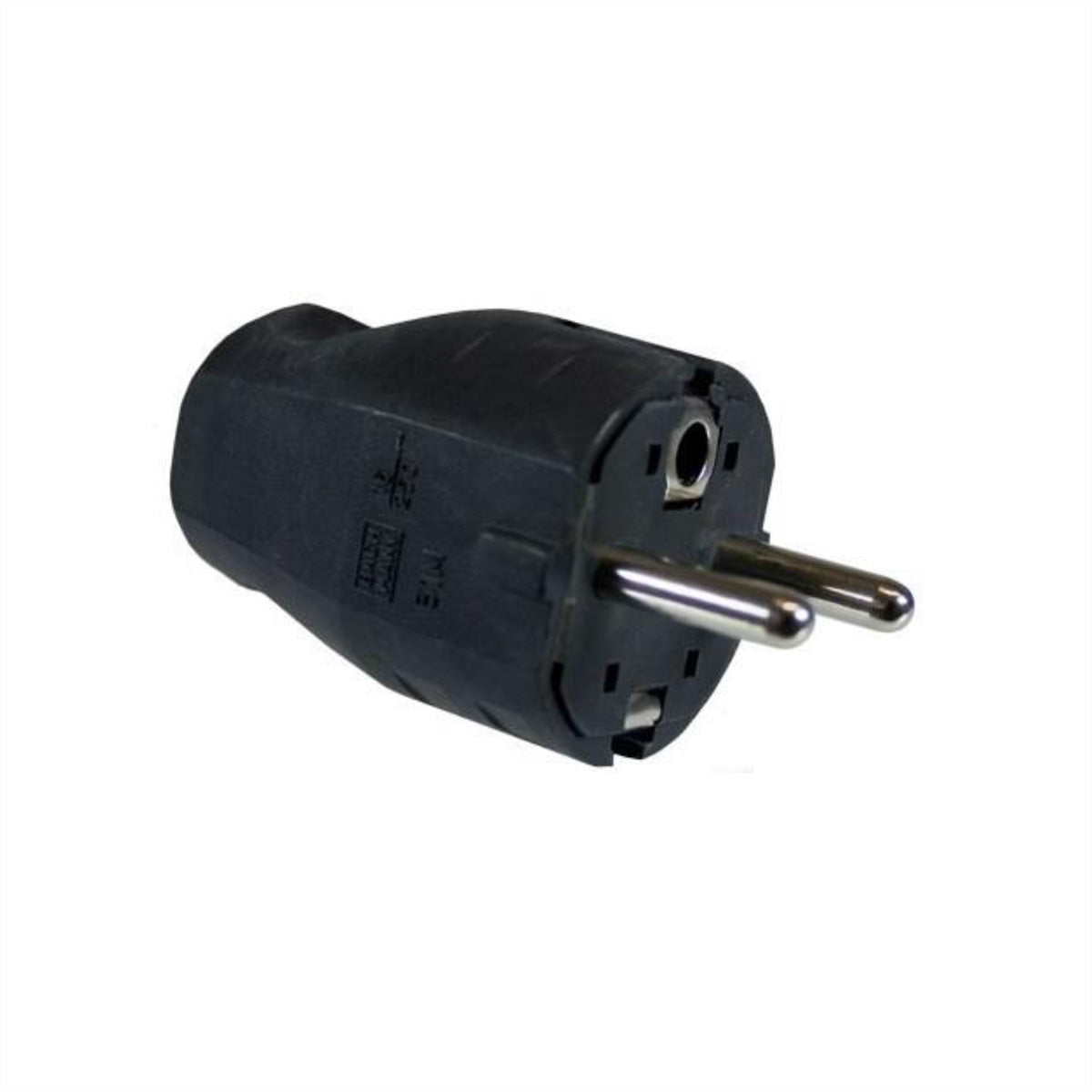 Bachmann Montagestecker, Schutzkontakt CEE 7/7 (Typ E/F), 16 A, IP20 – für Zuleitungen 0,75–1,5 mm² – Schwarz
