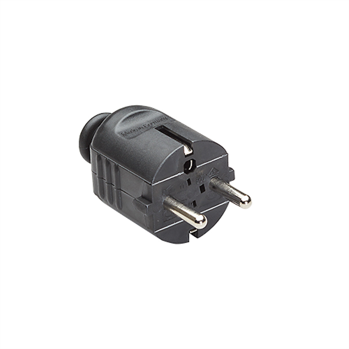 Bachmann Montagestecker, Schutzkontaktzentralstecker (CEE 7/7 Typ E/F), bruchfest – schwarz