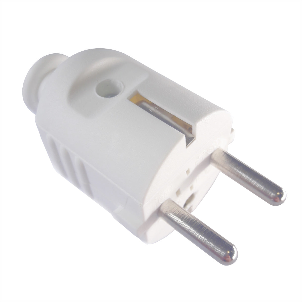 Bachmann Montagestecker Stromkabel – Schuko (Typ E/F), 230 V/16 A, für 0,75–2,5 mm², wiederanschliessbar, weiss