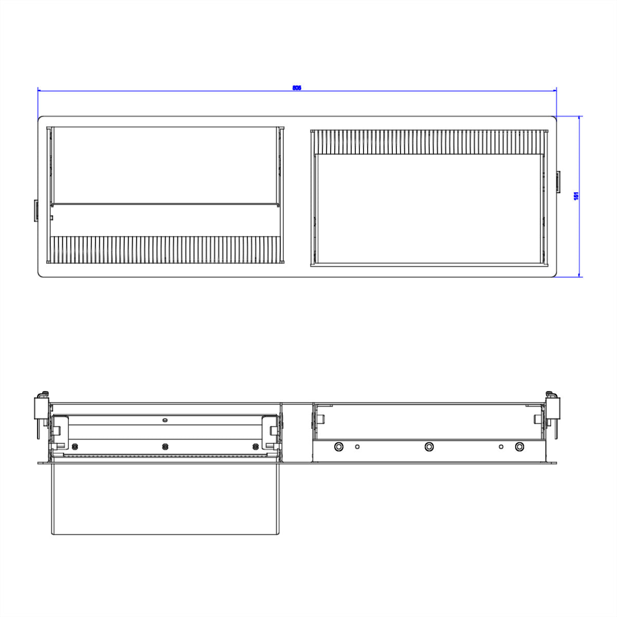 Bachmann CONI DUO Einbaurahmen – 6-fach (2×3), Einbau, Weiss