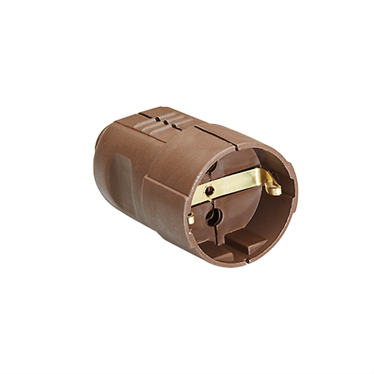 Bachmann Schutzkontaktkupplung, 1×T13, montierbar, Schraubanschluss, 80×45×42 mm – braun