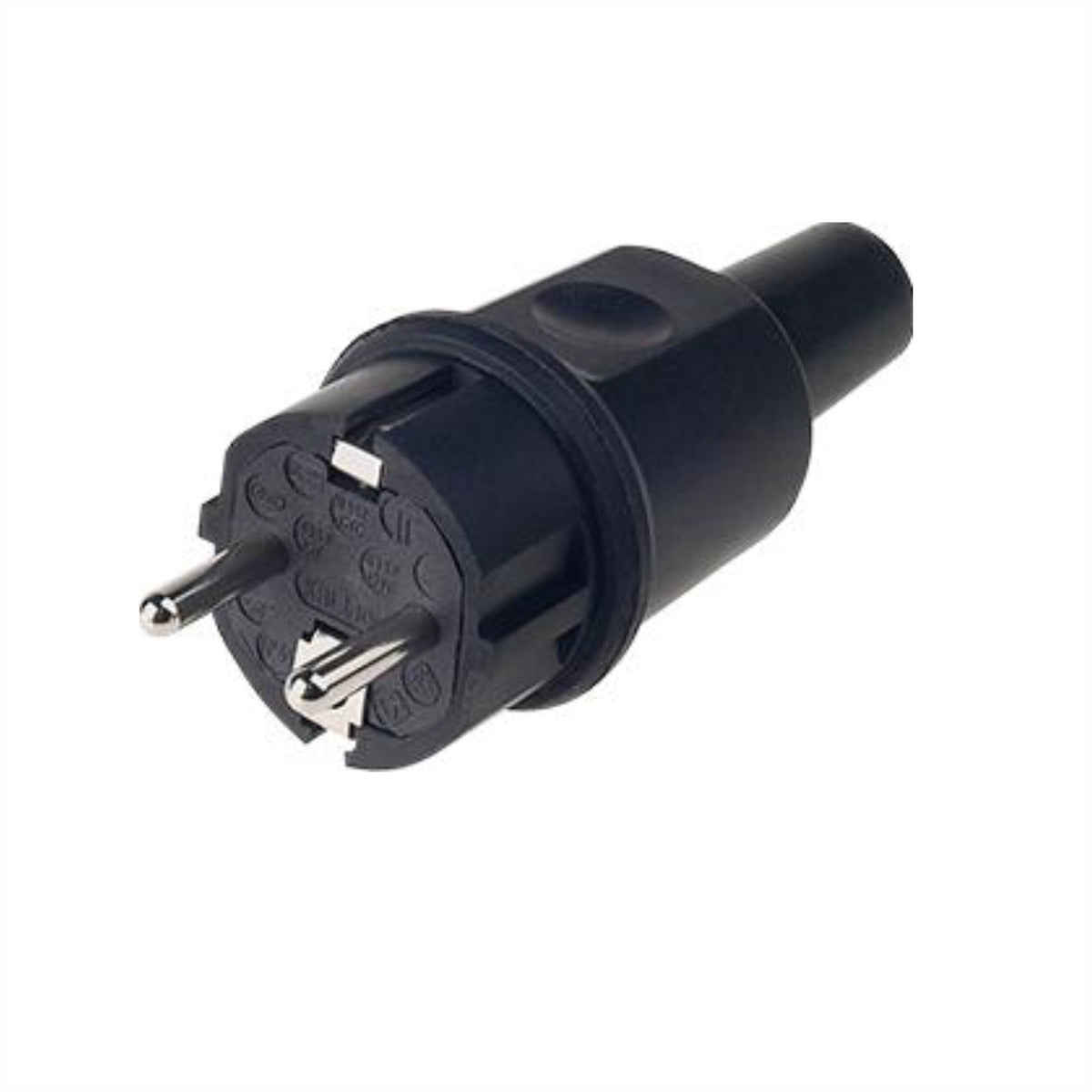 Bachmann Montagestecker, IP44, französisches System, Vollgummi, H07RN-F bis 3×2,5 mm² – schwarz