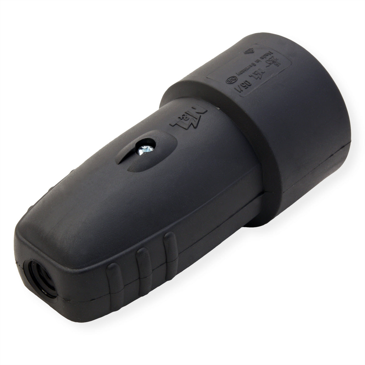 Bachmann Montagestecker, Eingang IEC60309 16 A 230 V (rot), Gummikupplung, 100×50×50 mm – schwarz