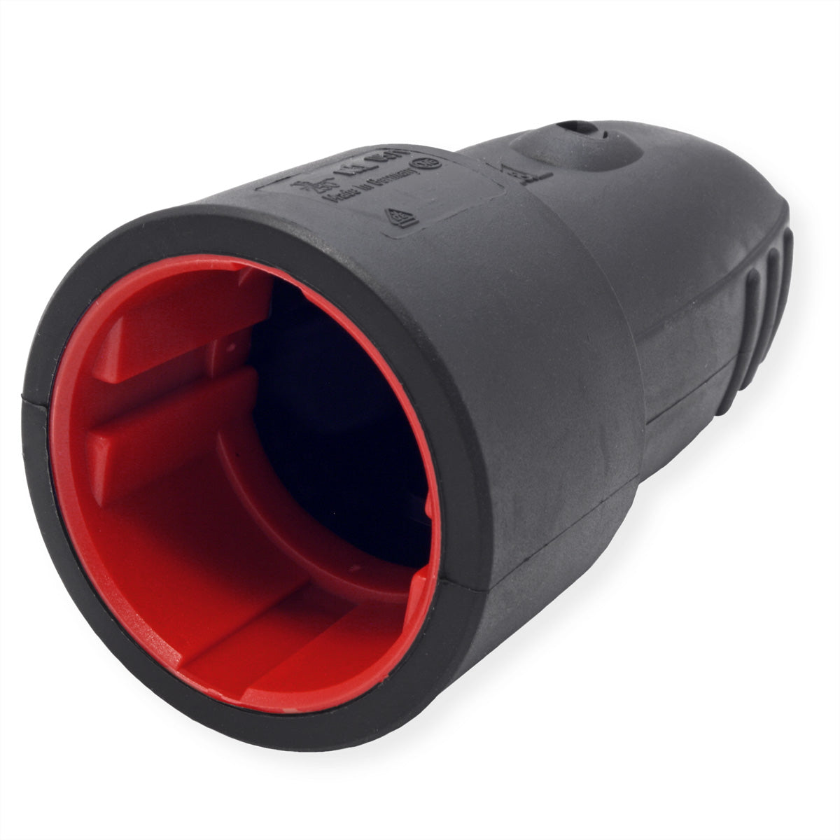 Bachmann Montagestecker, Eingang IEC60309 16 A 230 V (rot), Gummikupplung, 100×50×50 mm – schwarz