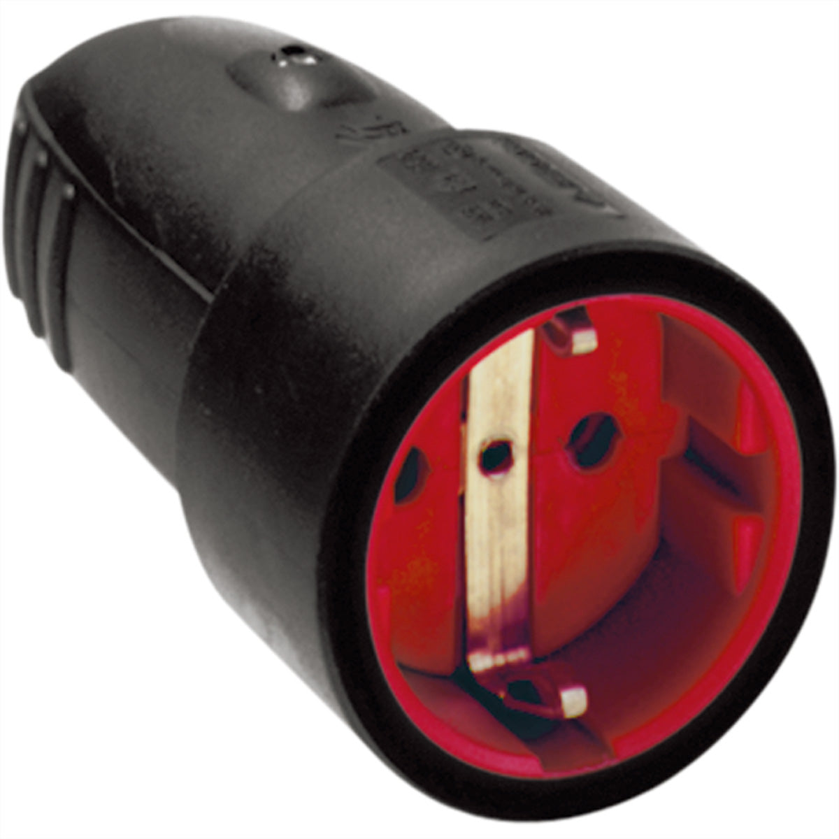 Bachmann Montagestecker, Eingang IEC60309 16 A 230 V (rot), Gummikupplung, 100×50×50 mm – schwarz