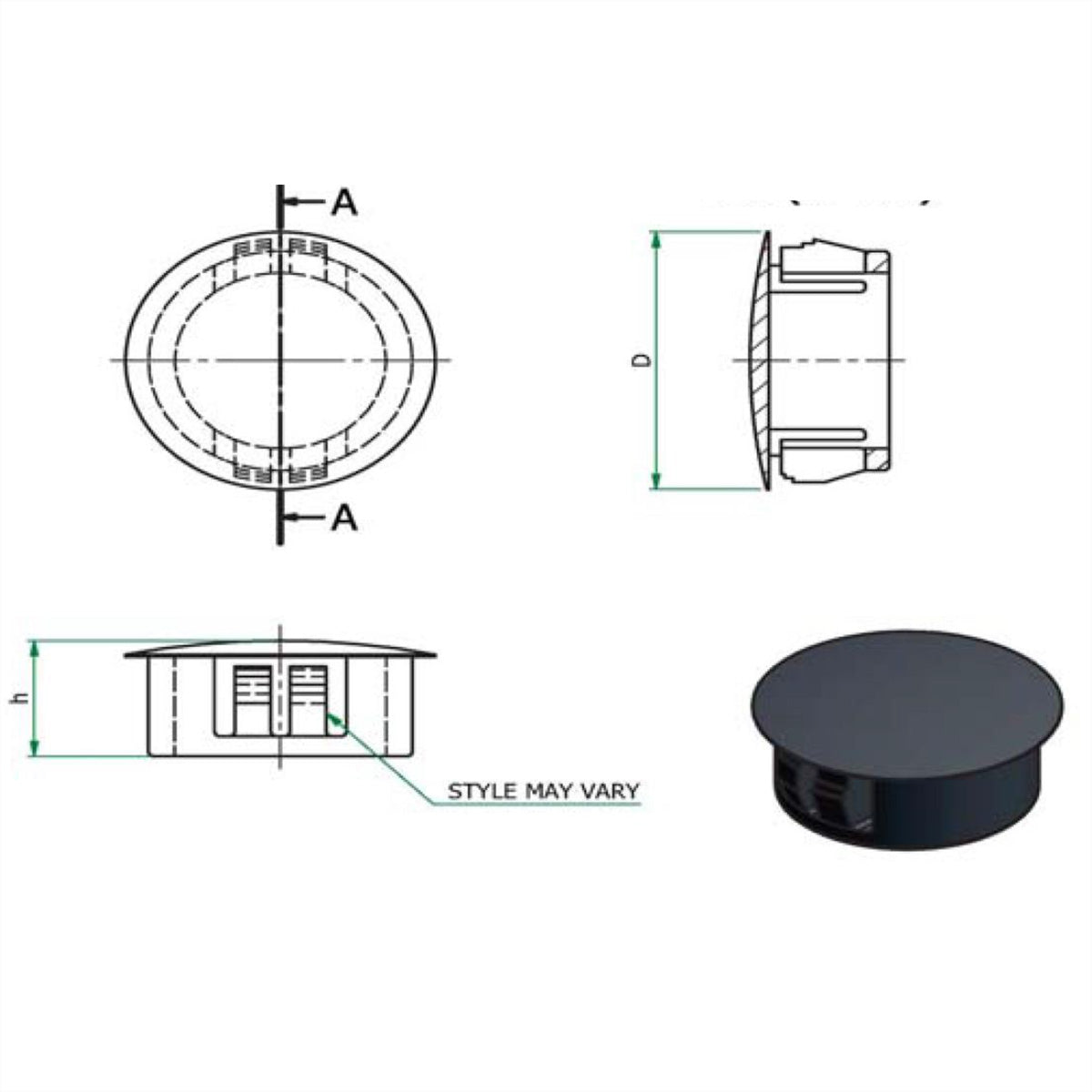 Bachmann Gummiabdeckung – 80 × 140 × 5 mm – Gummi – Schwarz, für CONI