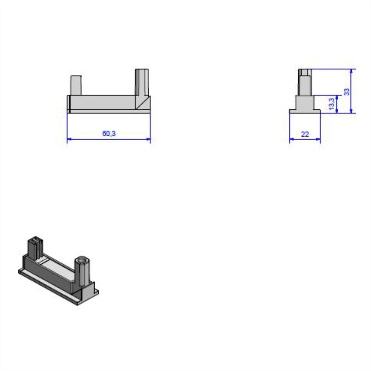 Bachmann DESK2 Einbausteckdosenleiste, Aufbau, 110×140×30 mm, 2er-Pack – schwarz
