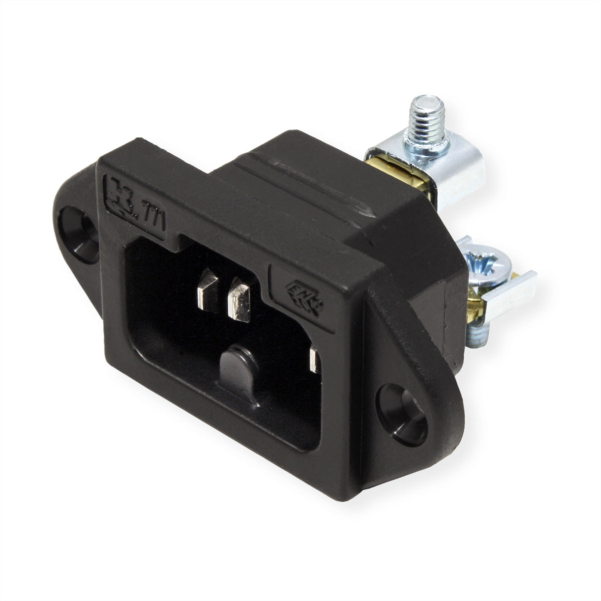 Bachmann Montagestecker, IEC320 C15A/C16A, 155°C, Schraubanschlüsse, 35×22×48 mm – Schwarz
