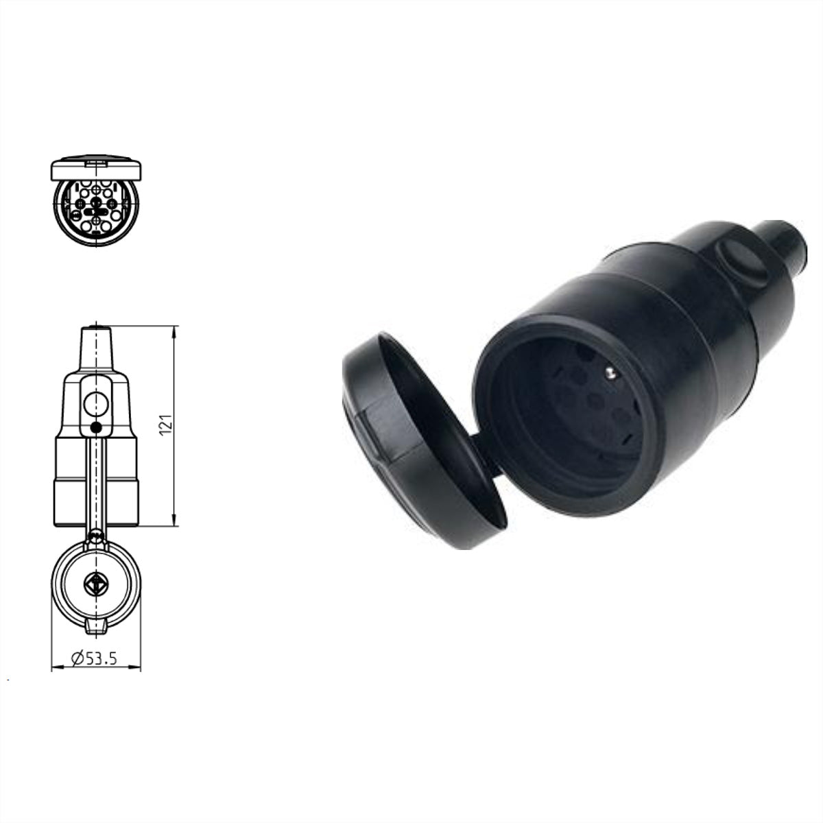 Bachmann Adapterkabel, Kupplung (belgisch-französisches System), IP44 – schwarz