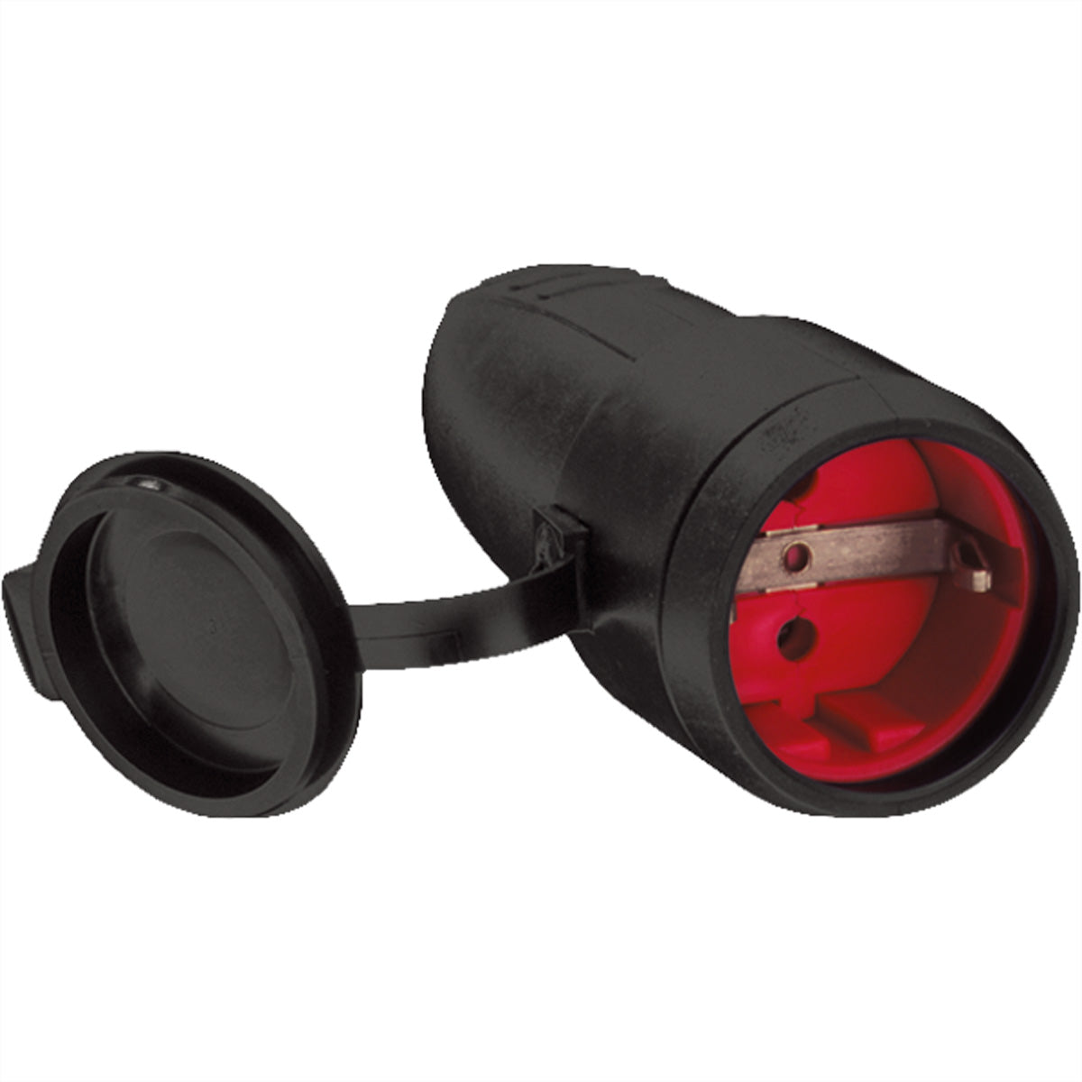 Bachmann Adapterkabel Gummikupplung, IP44, 16 A 250 V, mit Deckel – schwarz
